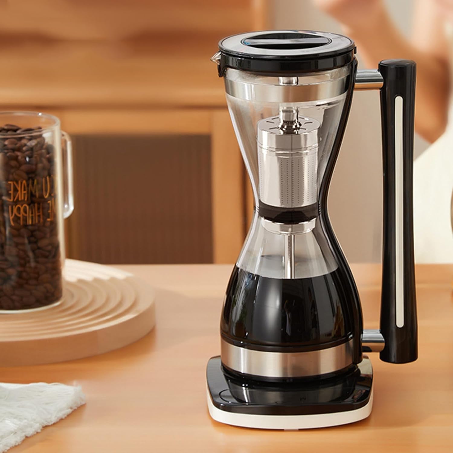750-W-Glas-Siphon-Kaffeekanne, Elektrische Siphon-Kaffeemaschine, 240 Ml Fassungsvermögen, 3-stufig Einstellbar, Trockengehschutz, Smart Touch, Für Zuhause Und Büro