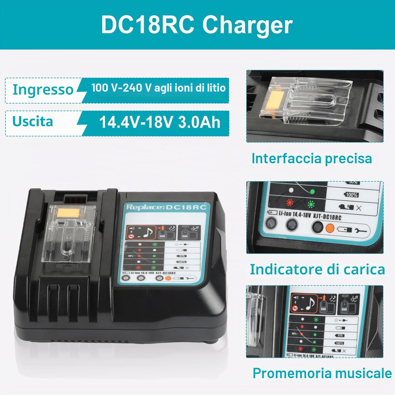 Energup 18V 4.0Ah Batteria + Caricabatterie per Makita Batteria 18V BL1850B BL1850 BL1840 BL1830 BL1820 LXT400