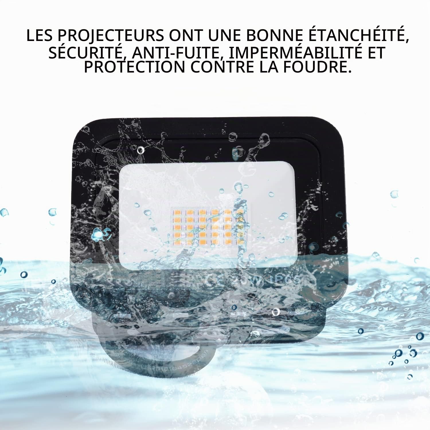 YCZM Projecteur LED Extérieur 50W,Spot LED Extérieur avec 72 LEDs Eclairage Exterieur IP65 Etanche,Projecteur 4500K Eclarage luminaire exterieur pour Jardin,Garage,Entrée,La Cour【2 Pièces Noir】