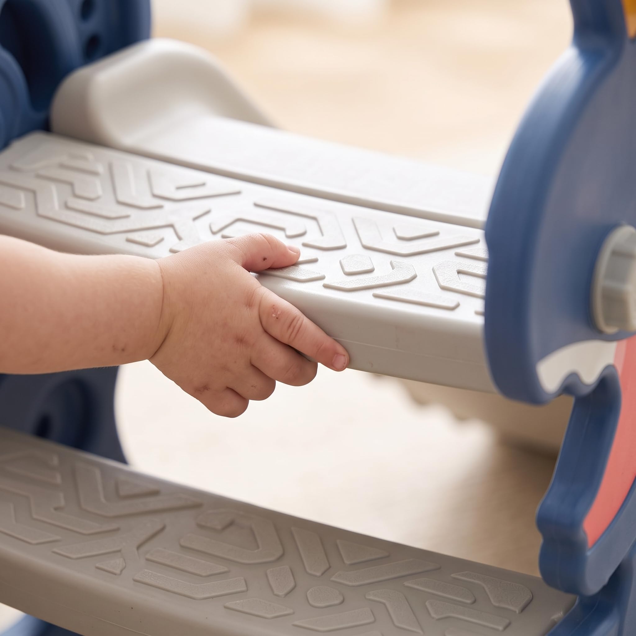 Scivolo per Bambini Pieghevole con da Basket e Palla - Scivolo Dinosauro in Plastica per Bambini 3-6 Anni, Rosa