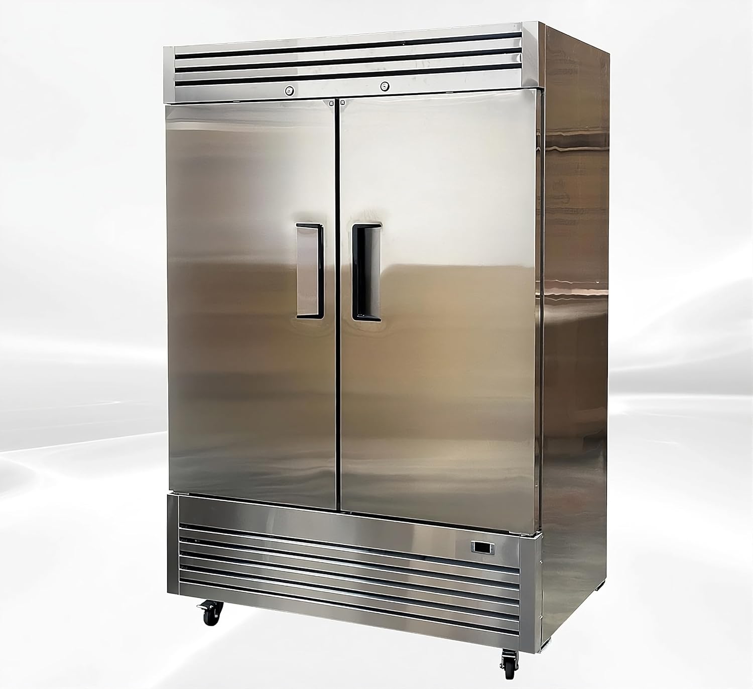 Commercial Reach-In Refrigerator, ETL 41.9 Cu. Ft, 2 Solid Doors, Stainless Steel, Digital Temperature Control, 6 Shelves AKR-13781 Commercial Reach-In Refrigerator, ETL 41.9 Cu. Ft, 2 Solid Doors, Stainless Steel, Digital Temperature Control, 6 Shelves AKR-13781