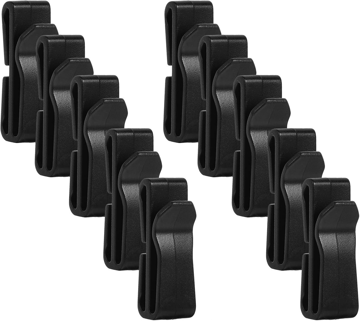 10pcs Backpack Fixing Clip Black Plastic Webbing Buckle | Lightweight, Portable and Practical, Easy to Store and Carry, for Fishing and Camping Gear Organization