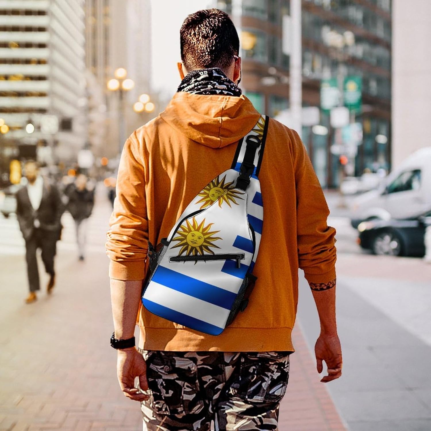 Small Cross Body Sling Bag For Women Men Mini Shoulder Bag Chest Pack For Travel Flag of Uruguay