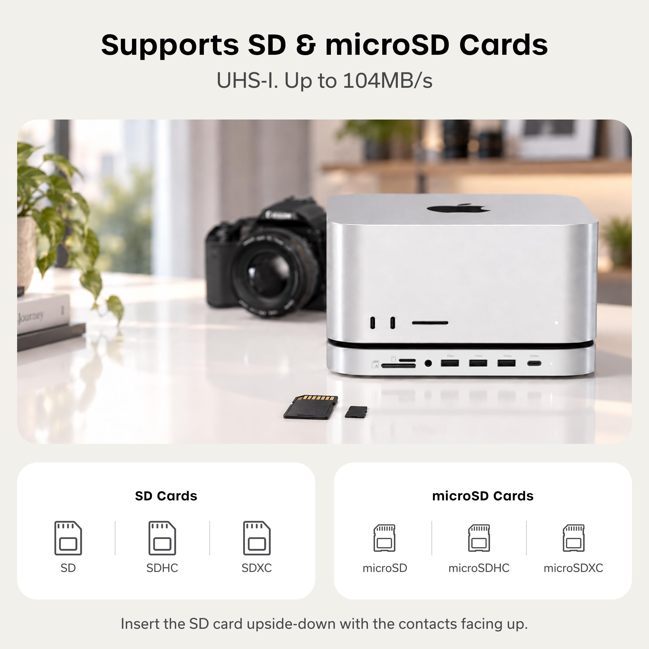 SATECHI MAC mini M1/M2 M.2 SSD 512GB付 Satechi Mac Studio M5 Hub & Stand with NVMe SSD Enclosure, Silver