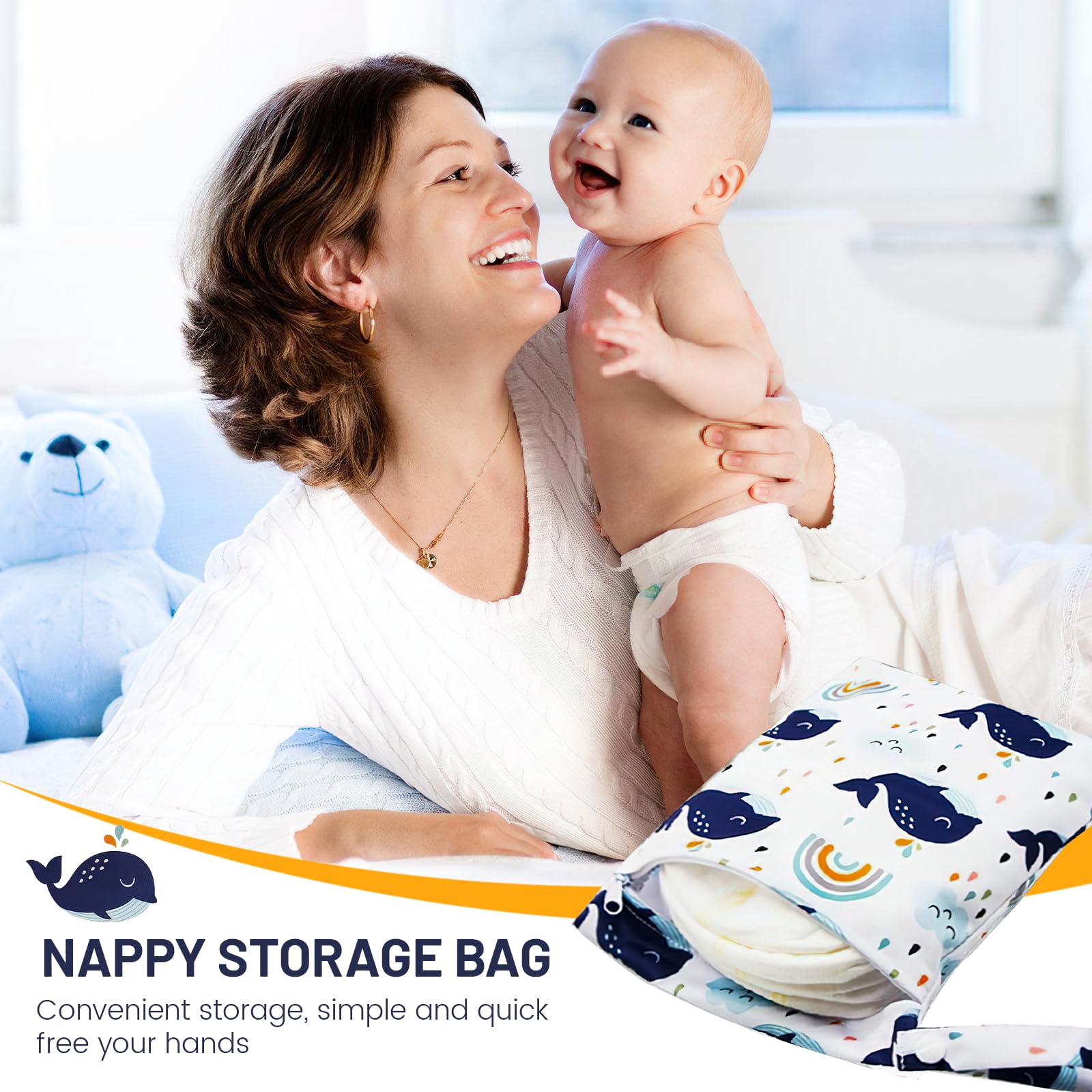 shallyong Wetbag, Pack of 3 Changing Bags, Wet Bag, Wet Bag, Nursery, Wet Bag, Swimming, Waterproof, Washable - Image 2