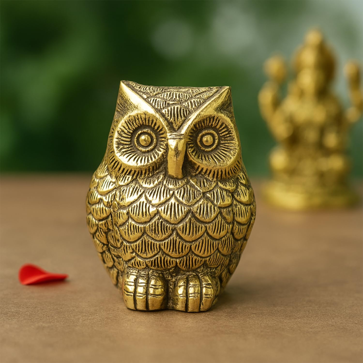Ekhasa 100% Pure Brass Golden Owl Showpiece for Home, Office or Table Decor, Work Desk or as Paper Weight Stylish | Metal Owl Statue for Good Luck & Vastu | Vintage or Aesthetic Showpieces for Gift-image-19