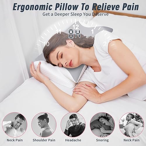 Miniatura 2 de Almohadas ortopédicas ergonómicas para el dolor de cuello y hombro apnea del sueño mejor dormir espuma viscoelástica soporte profundo cervical