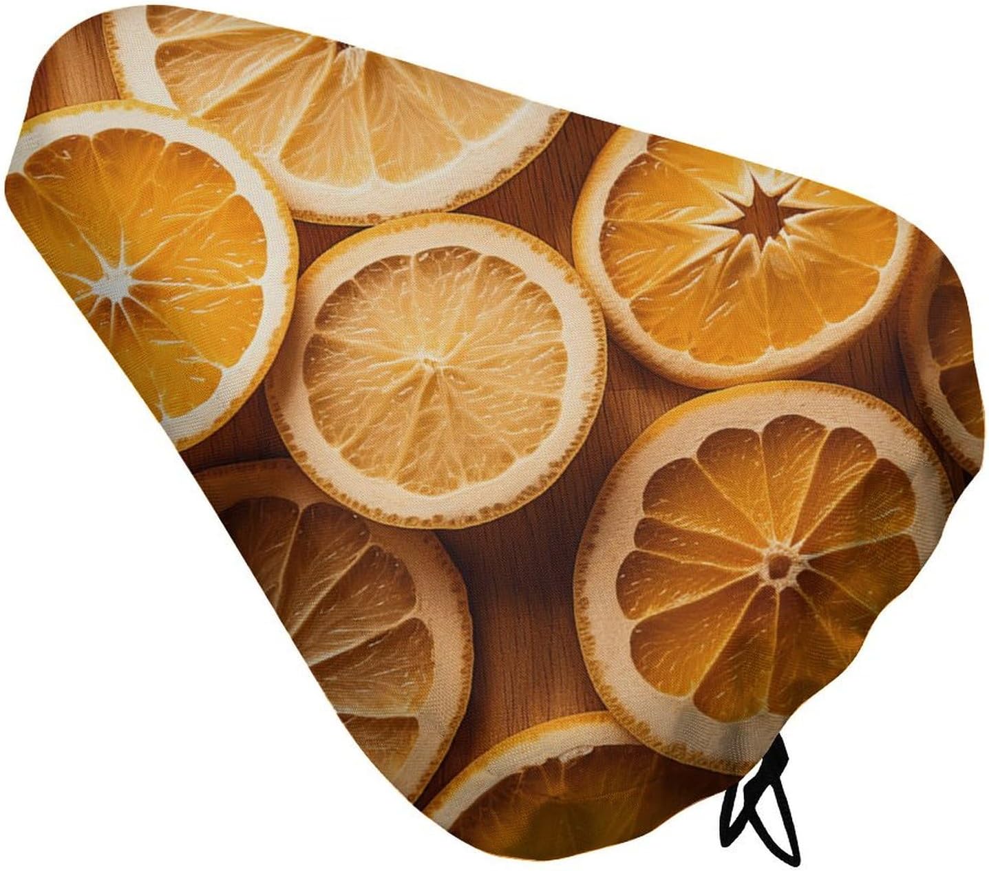 Orange Slices Bike Seat Cushion Waterproof Road Bike Seat Cover for Women Men Comfort Bicycle Seat Rain Cover with Drawstring Padded Mountain Bikes Saddle Fit for Exercise Stationary Bikes
