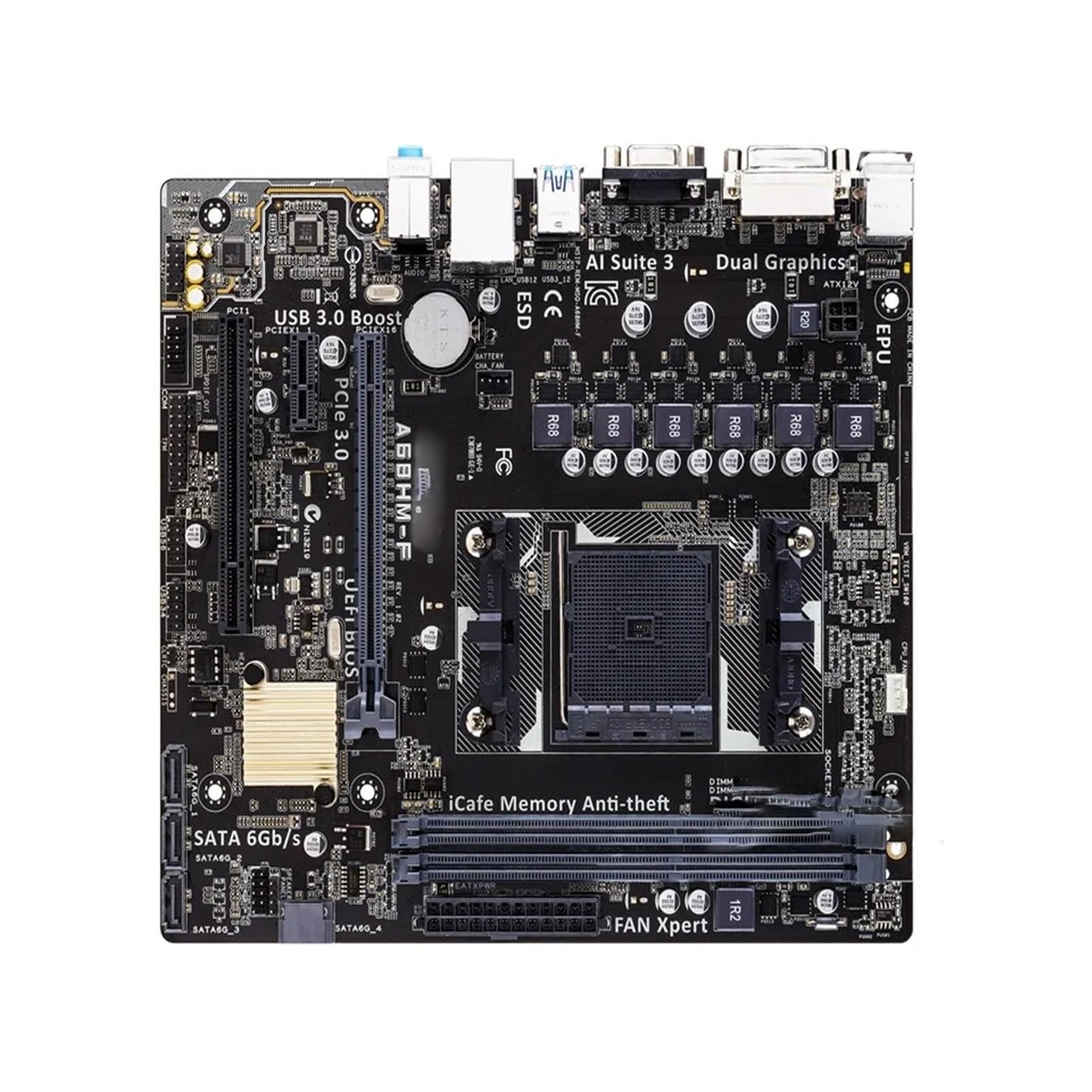 Motherboard Fit For ASUS A68HM-F FM2 + DDR3 placa base A68H Chipset USB3.0 HDMI VGA DVI Socket + para A4/A6/A8/A10 Athlon CPU PC