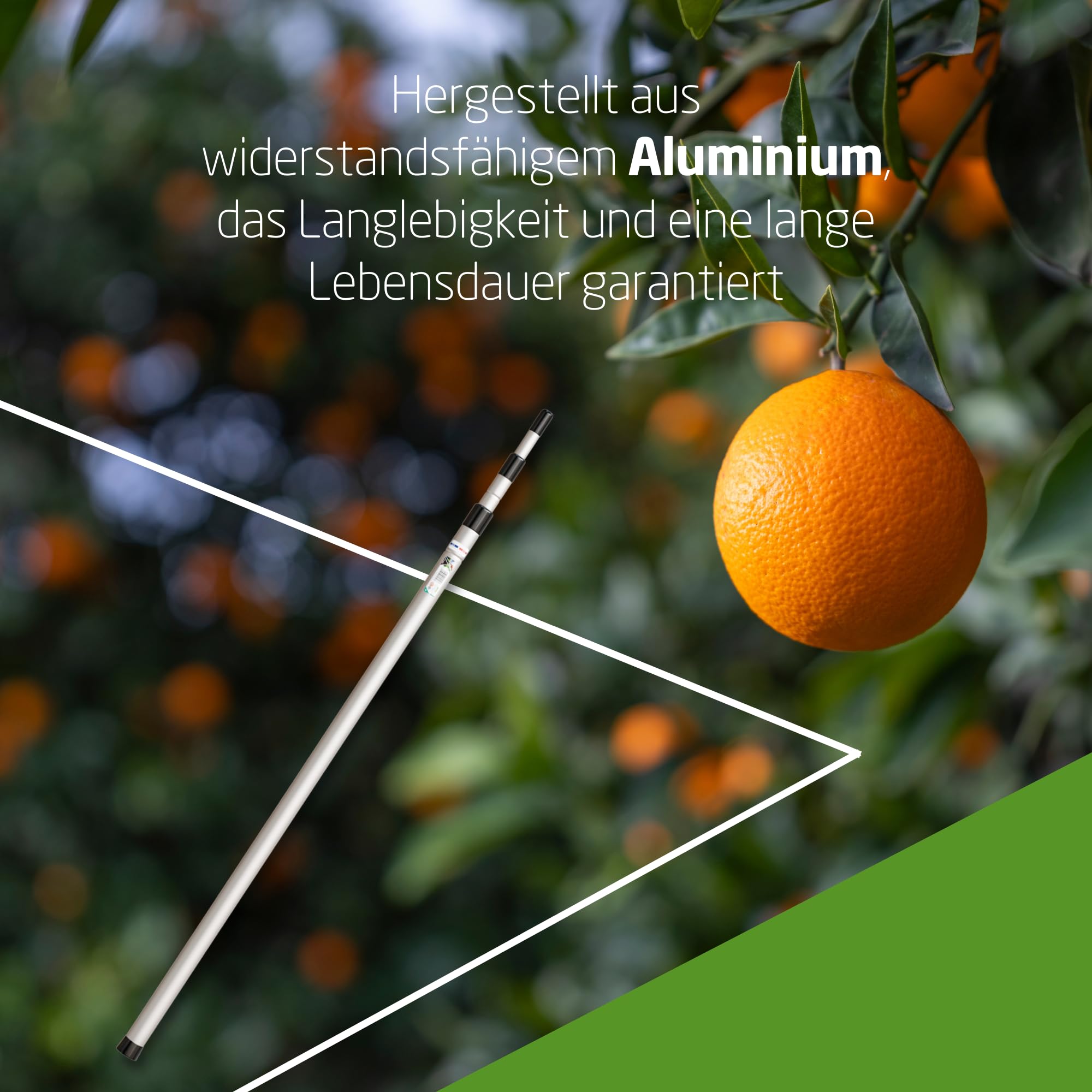Amig - Teleskopstange aus Aluminium - Ausziehbare Stange bis zu 2,4 Meter - Stange kompatibel mit Mehreren Gartengeräten - Leicht und robust - Ideal für Arbeiten in der Höhe