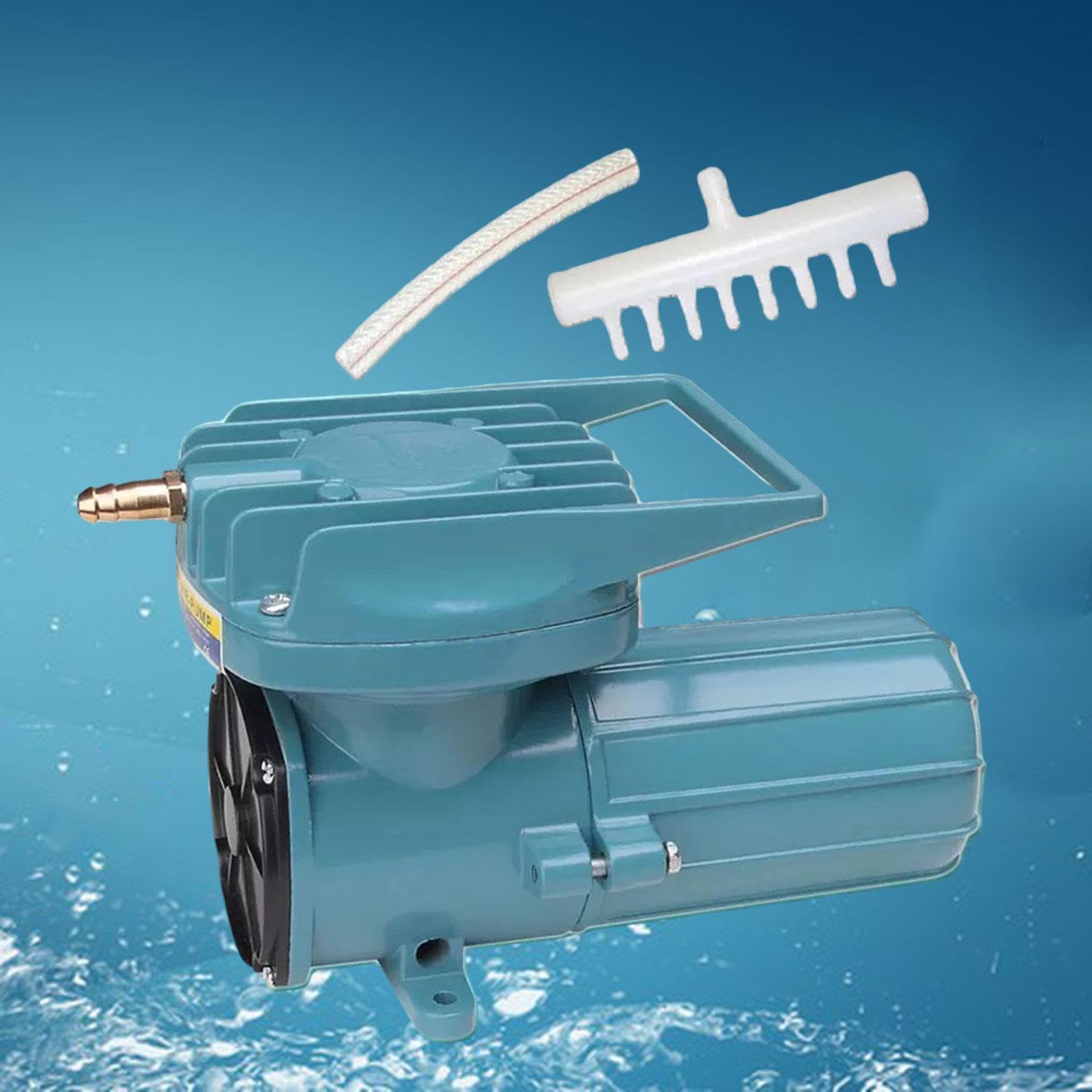 Bomba de Aire para Acuario Accesorios Metálicos Aerador Portátil Multifuncional para Estanque Herramienta para Acuicultura Y Fuentes Hidropónicas, 12V 60W, 220x110x136mm