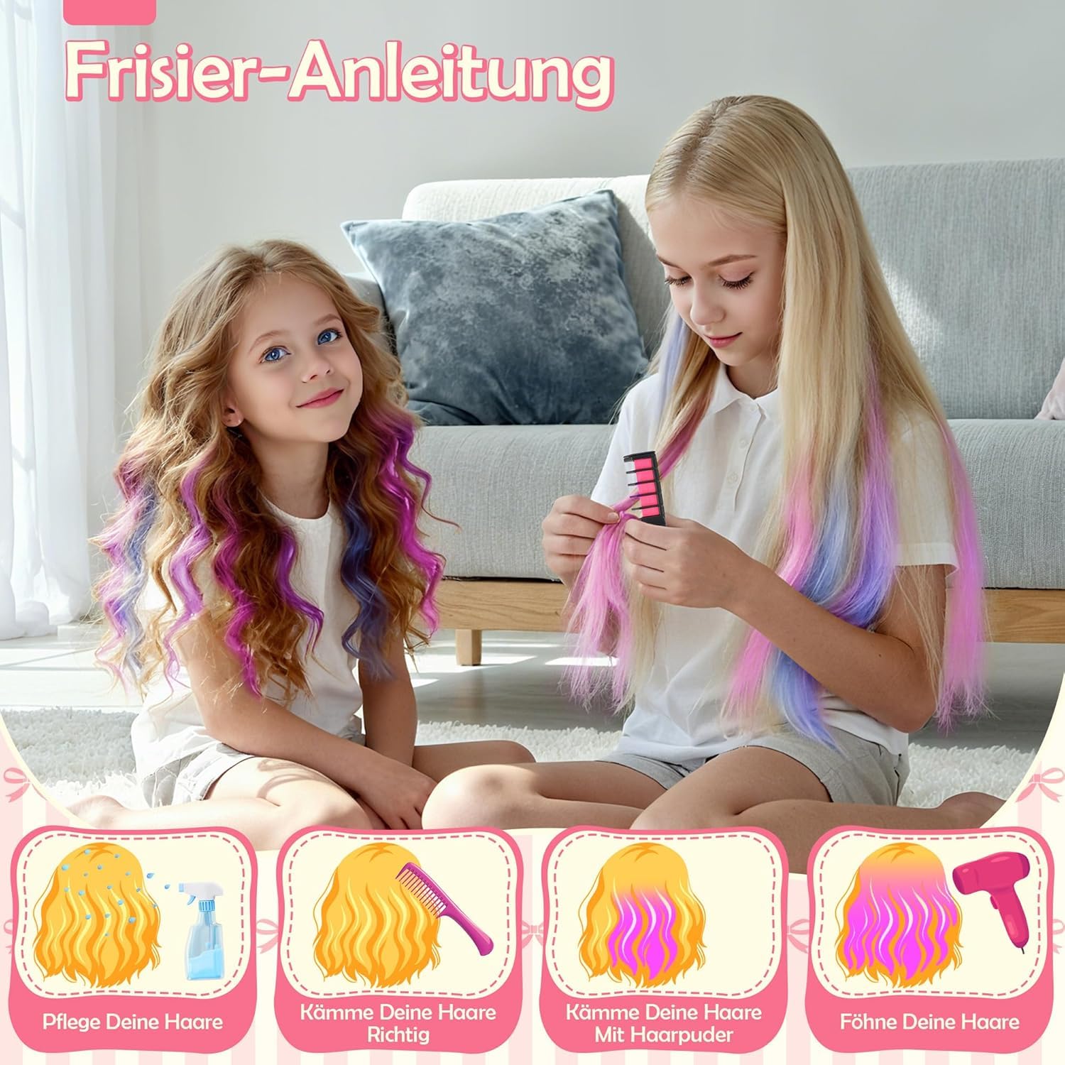 Kit de broderie de cheveux JONRRYIN 3-en-1, machine à tresses automatique avec perles pour cheveux, machine à strass pour cheveux avec gemmes capillaires, ensemble de bijoux pour cheveux pour filles - 5