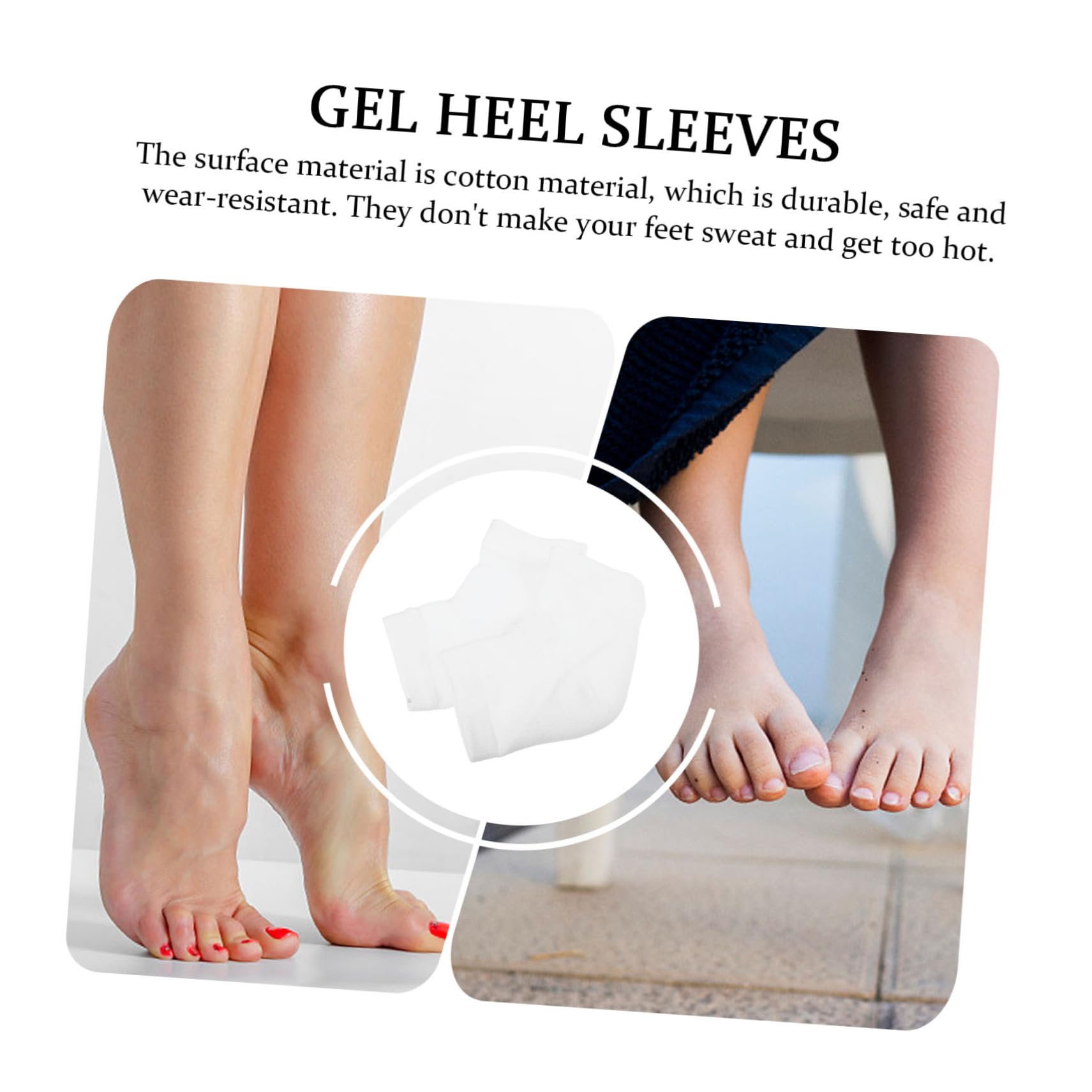 Mikinona Moisturizing Gel Heel Socks for Cracked Heels Cotton Foot Care Socks for Men Women