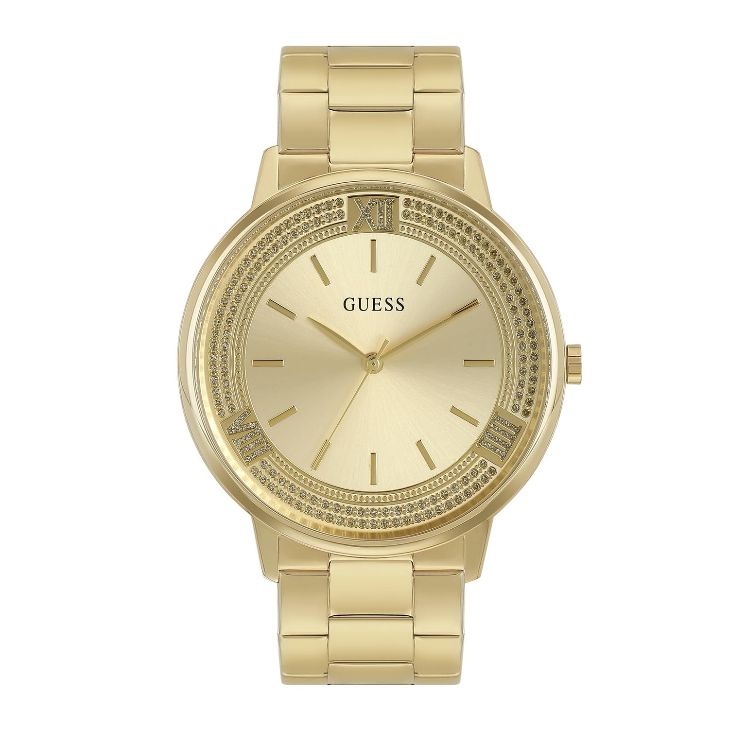 GUESS Stainless Steel Analog Gold Dial Womens Watch-U1406L2M (B0D8YP69NG) Amazon Price History, Amazon Price Tracker