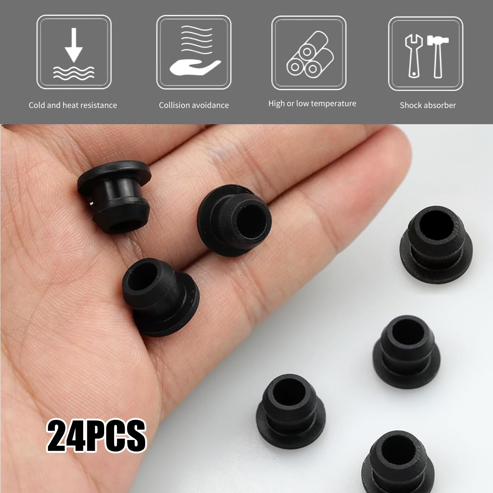 24 stuks pannendragerrubbers, rubberen voetjes, compatibele