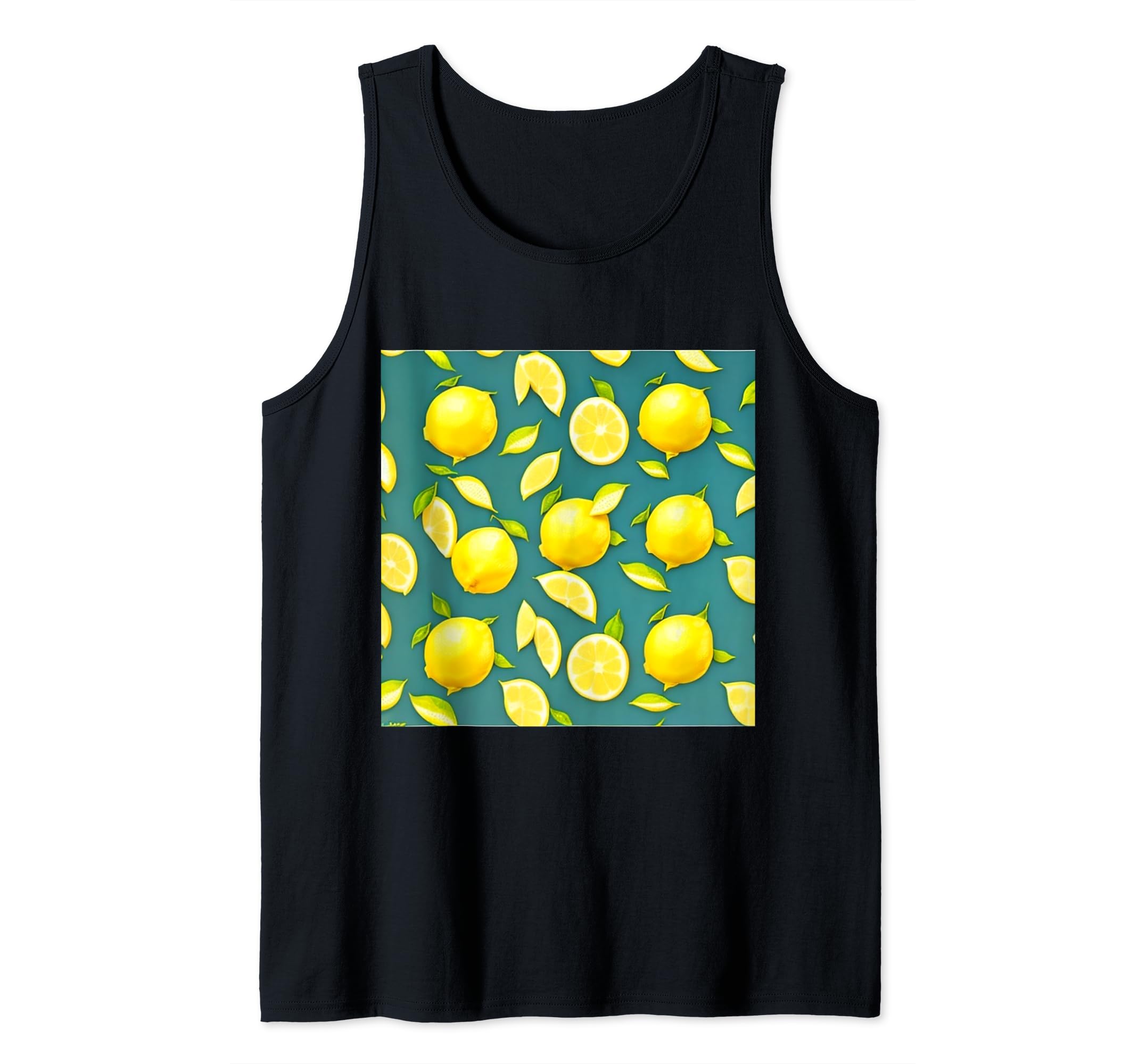 Lemons Pattern Textile Tank Top