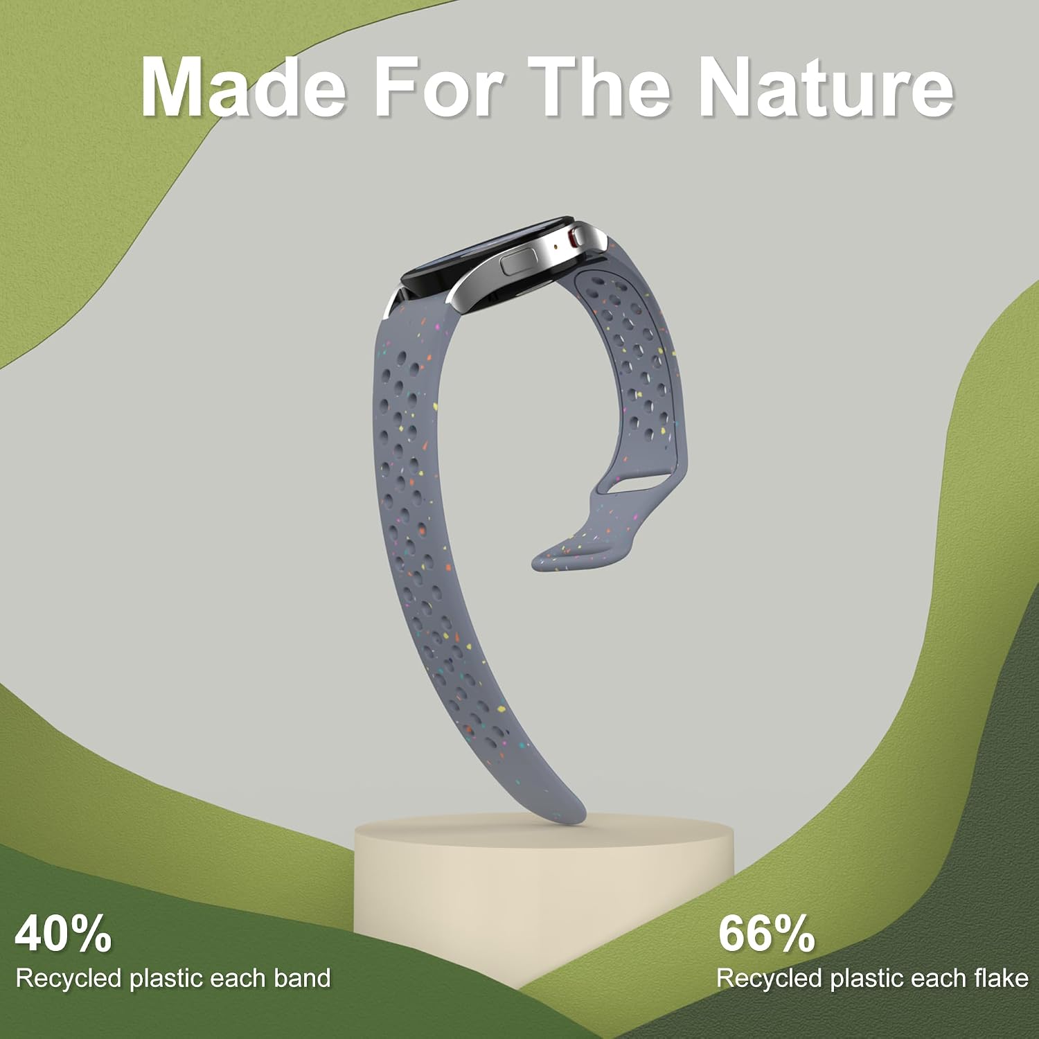 Color Speckles Bands Compatible with Samsung Galaxy Watch 7 Band 40mm 44mm, 20mm No Gap Soft Silicone Strap Replacement for Galaxy Watch 6 5 4/Classic 6 4/FE 40 mm/Watch 5 Pro 45mm Women Men image 5