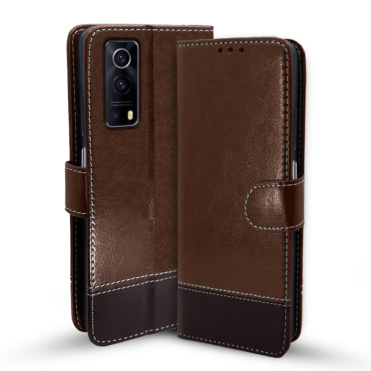 Pikkme Iqoo Z3 5g Flip Cover | Dual-Tone PU Leather Finish | Wallet Style & Stand | Magnetic Flip Case for Iqoo Z3 5g (Brown & Coffee) (B09NPSFRBZ) Amazon Price History, Amazon Price Tracker