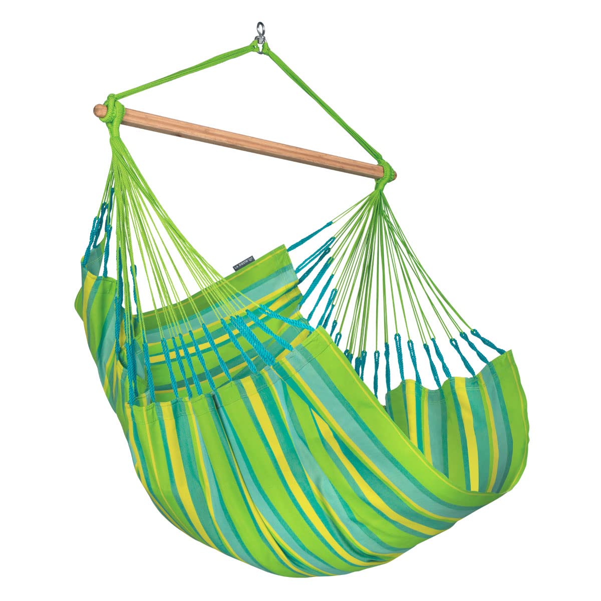LA SIESTA® - Large Comfort Domingo Hammock Swing Chair - Weather &amp; Tear Resistant Hanging Hammock Chair - Indoor Outdoor Hammock Chair Swing - Patio Porch Bedroom Hanging Chair - Max 285 Lbs, Lime