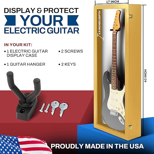 Miniatura 168 de PENNZONI Vitrina para guitarra eléctrica, estuche acrílico para guitarra eléctrica, soporte de pared, estuche de pared para guitarra hecha de marco