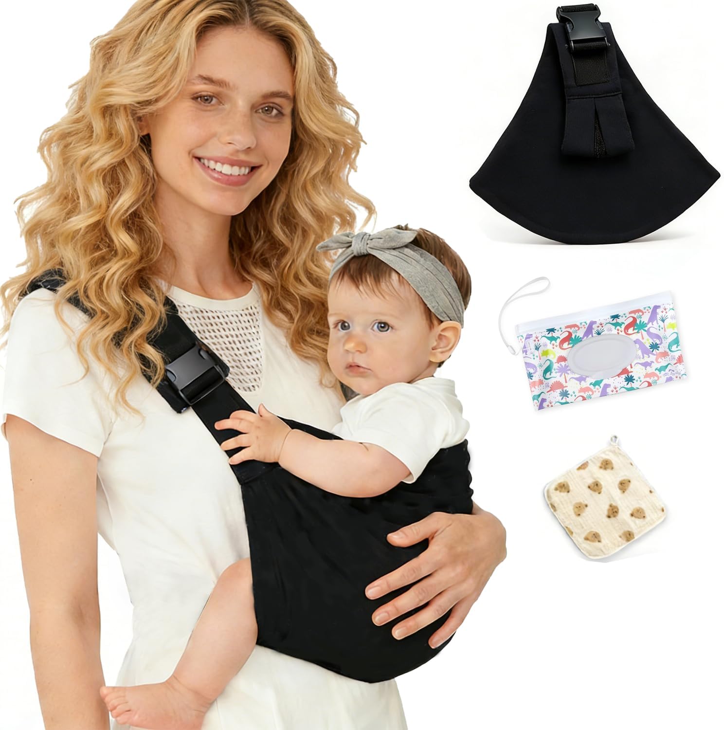 Baby Sling Carrier | Adjustable Front & Back, Adjustable Sling Easy Toddler Carrier Comfortable Baby Wrap Carrier Baby Carrier Wrap for Newborn Up to 6M-3 Years(Cotton)