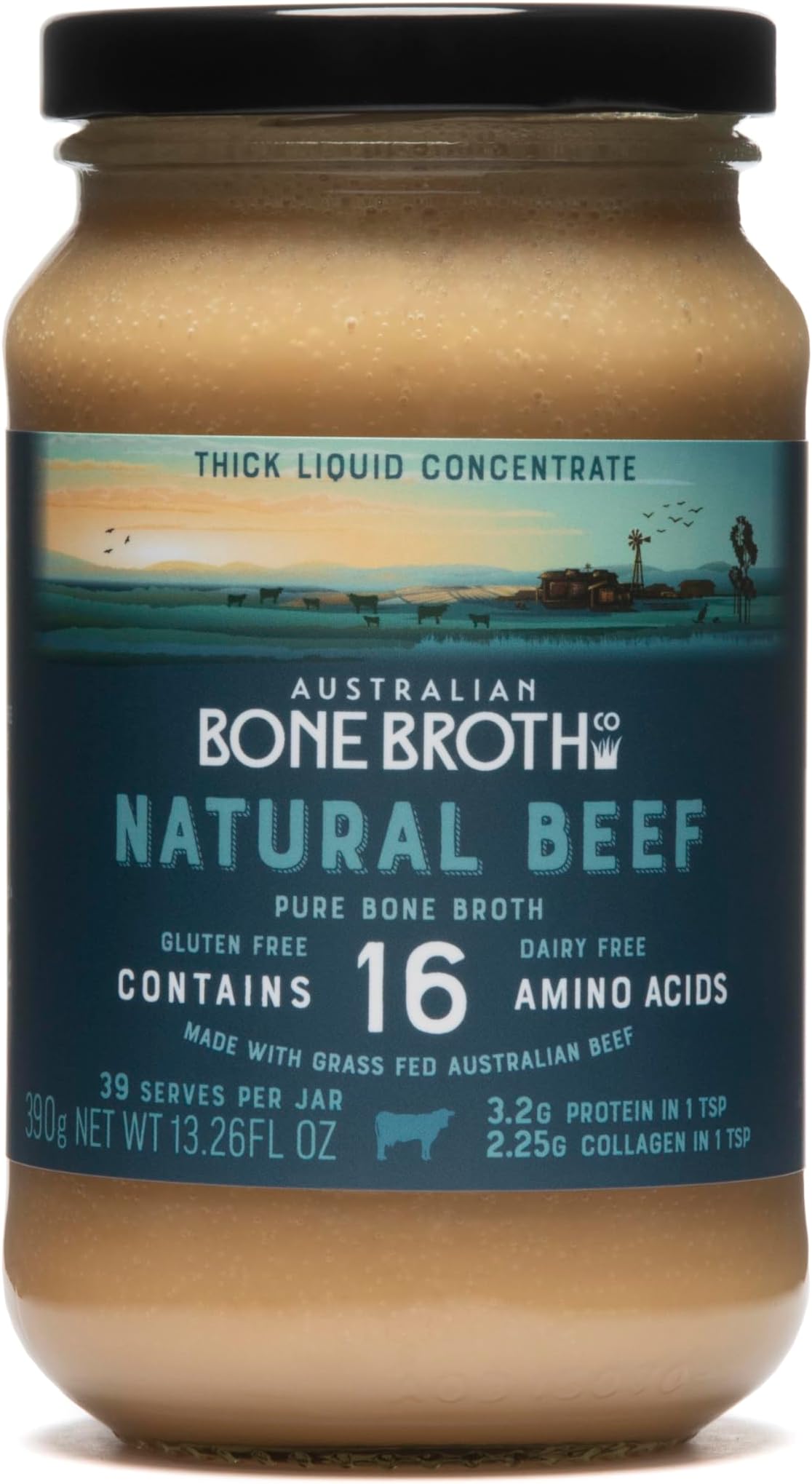 ABBCo Natural Beef Bone Broth Concentrate – 390g – Made in Australia from Australian Beef Bones