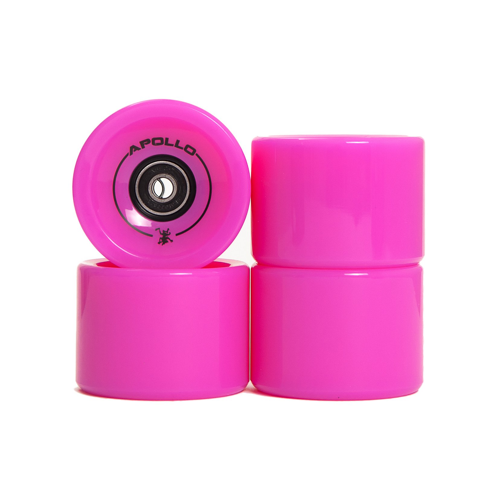 Apollo Longboard Rollen, Wheel Set inkl. Kugellager, 78A - 70mm, Farbe: Solid Pink/Pink