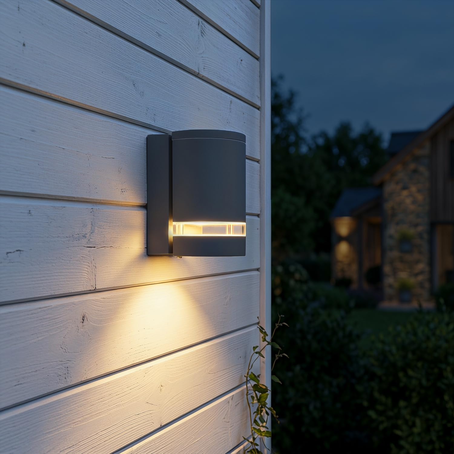 LUTEC Focus Down Outdoor Wall Lights GU10 Socket (Bulb Not Included), Waterproof Mains Powered Exterior Wall Lamp, Modern Aluminium Wall Mounted Light for Porch Front Door, Dark Grey