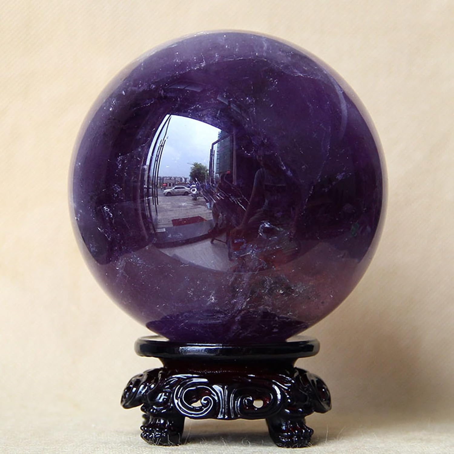 Amethyst Ball Divination Sphere Decorative Ball Polished Crystals Sphere for Feng Shui Gemstone Balls,70mm/2.75in
