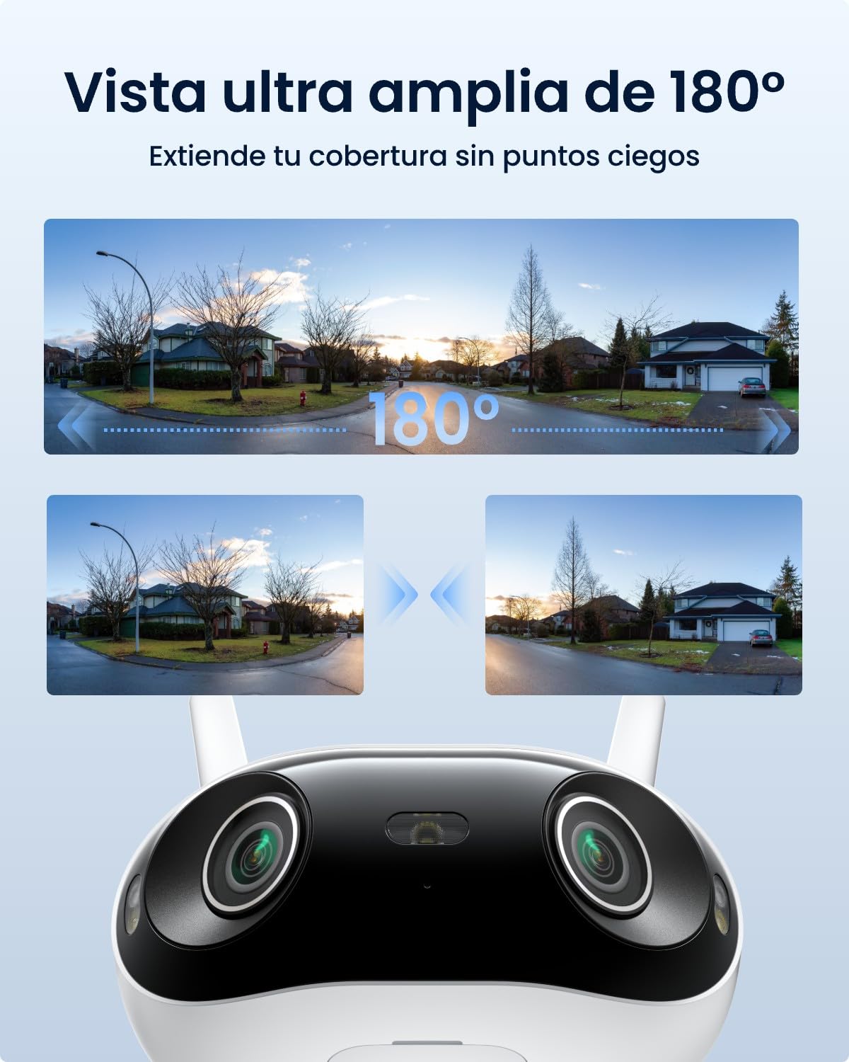 Reolink Camara Vigilancia Exterior 4K Doble Lente, Elite WiFi | Cámara WiFi Exterior Doble Banda 2,4/5 GHz, Protección Perimetral, Visión Nocturna Color, Detección IA, Audio 2 Vías, Plug-in