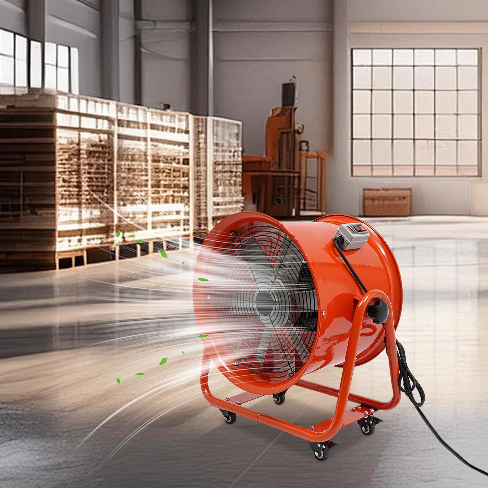 Ventilatore a tamburo, ventilatore industriale, 15000 CFM, inclinazione regolabile a 90°, ventilatore a pavimento, macchina eolica per magazzino, officina, fabbrica, cantina