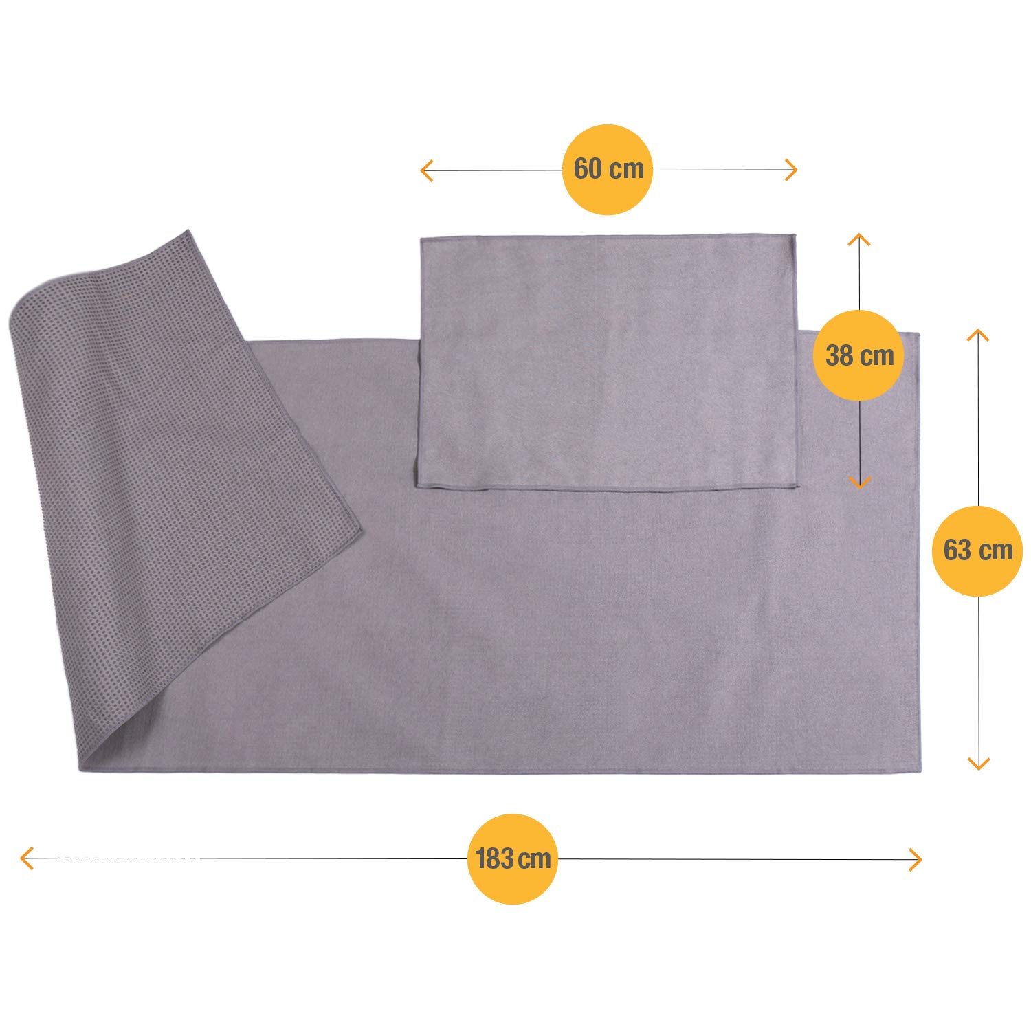 High Pulse® Yoga Set (6 TLG.) mit Yogamatte, 2 Yoga Blöcke, Yogagurt, Yogatuch mit Antirutsch-Noppen und extra Handtuch – Praktisches Yoga-Set für Anfänger und erfahrene Yogis