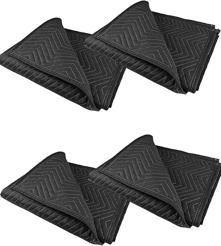 4 mantas móviles resistentes, 40 x 72 pulgadas, mantas de envío para muebles, obras de arte, pisos, electrodomésticos, almohadillas de mudanza