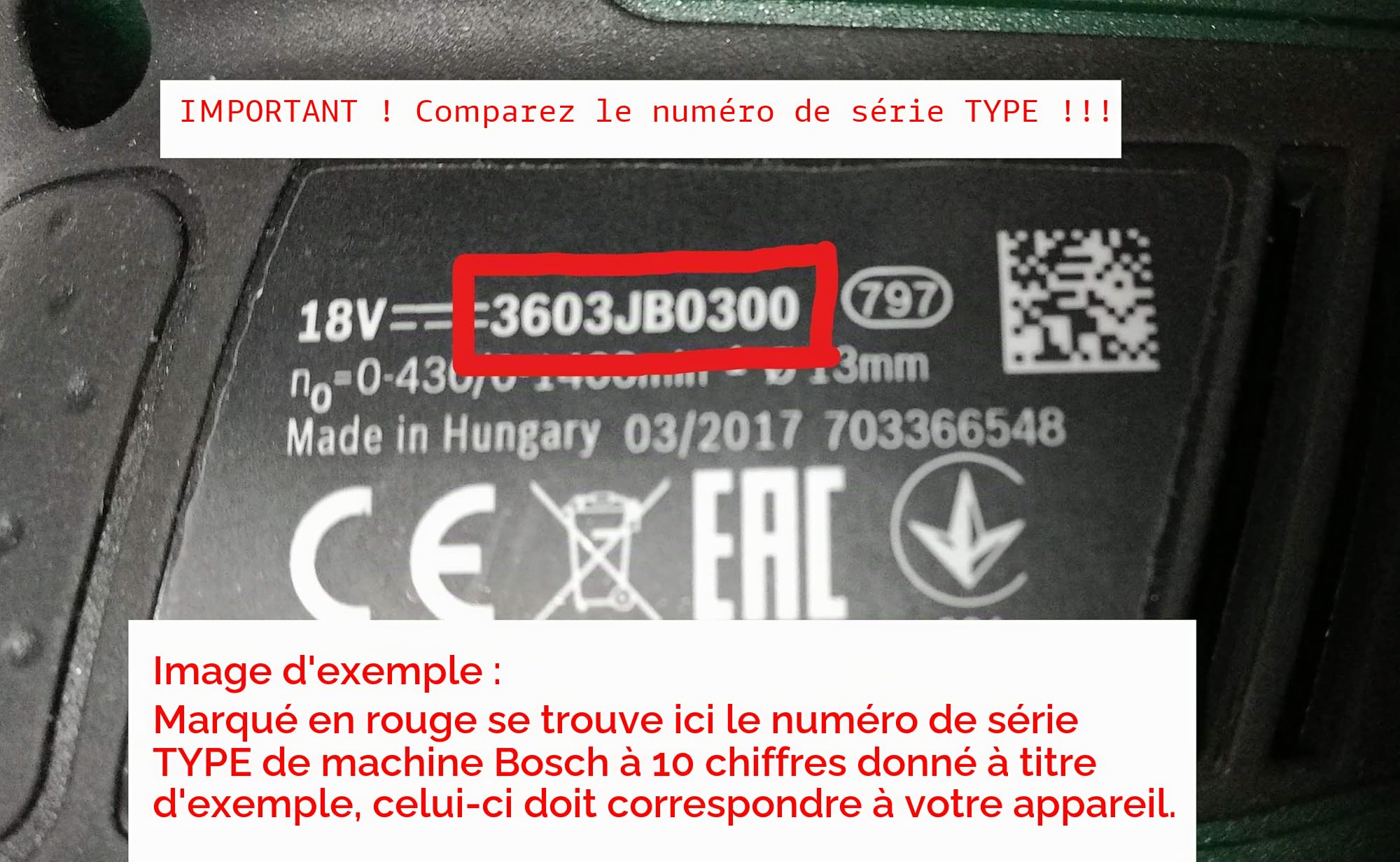 BOSCH 1607022662 Moteur 36 V pour marteau perforateur sans fil GBH 36 VF-LI Plus Type ???