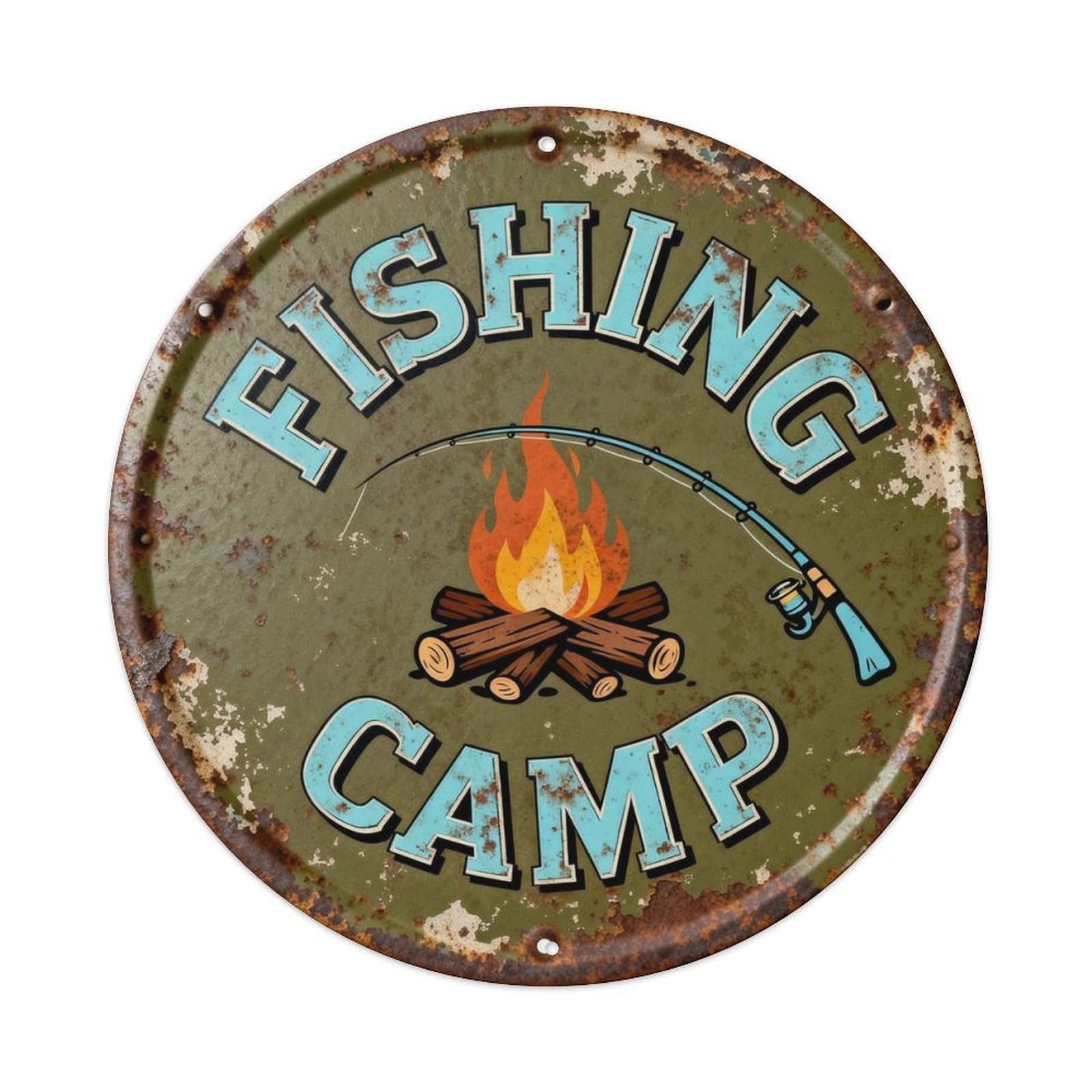 Fishing Camp Metal Tin Sign Plaque