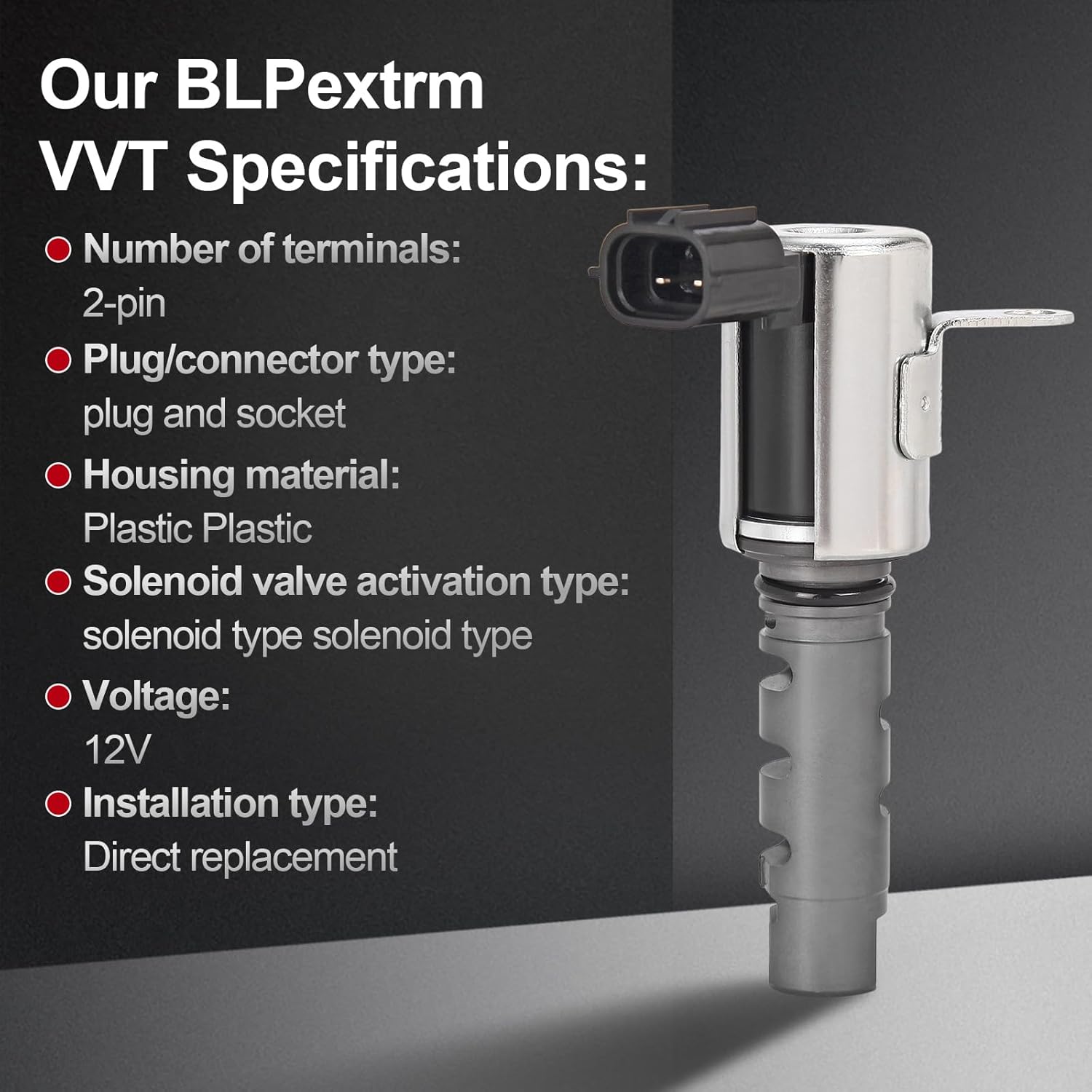 Engine Valve Variable Timing Solenoid Oil Control VVT Left Right for Toyota Camry Highlander Sienna Avalon Solara ES300 RX300 RX400h 3.0L 3.3L Replace 15330-0A010 15340-0A010 917-211 917-214 2PCS