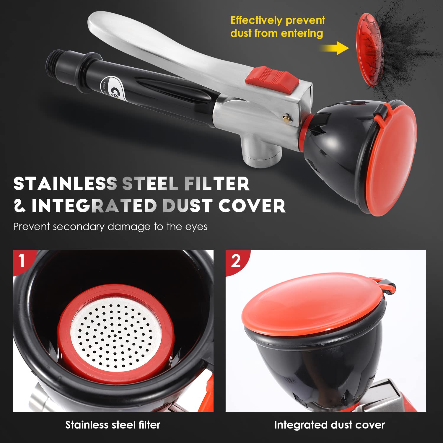 Lavaggio Oculare D'Emergenza In Acciaio Inox 304 - Con Tubo 1.5m E Spray Schiumoso