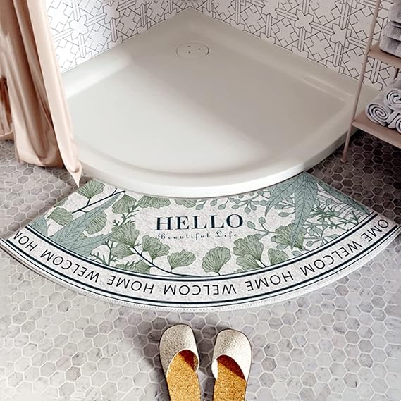 YZBBSH Quadrant Curved Shower Mat, Corner Shower Mats Non Slip
