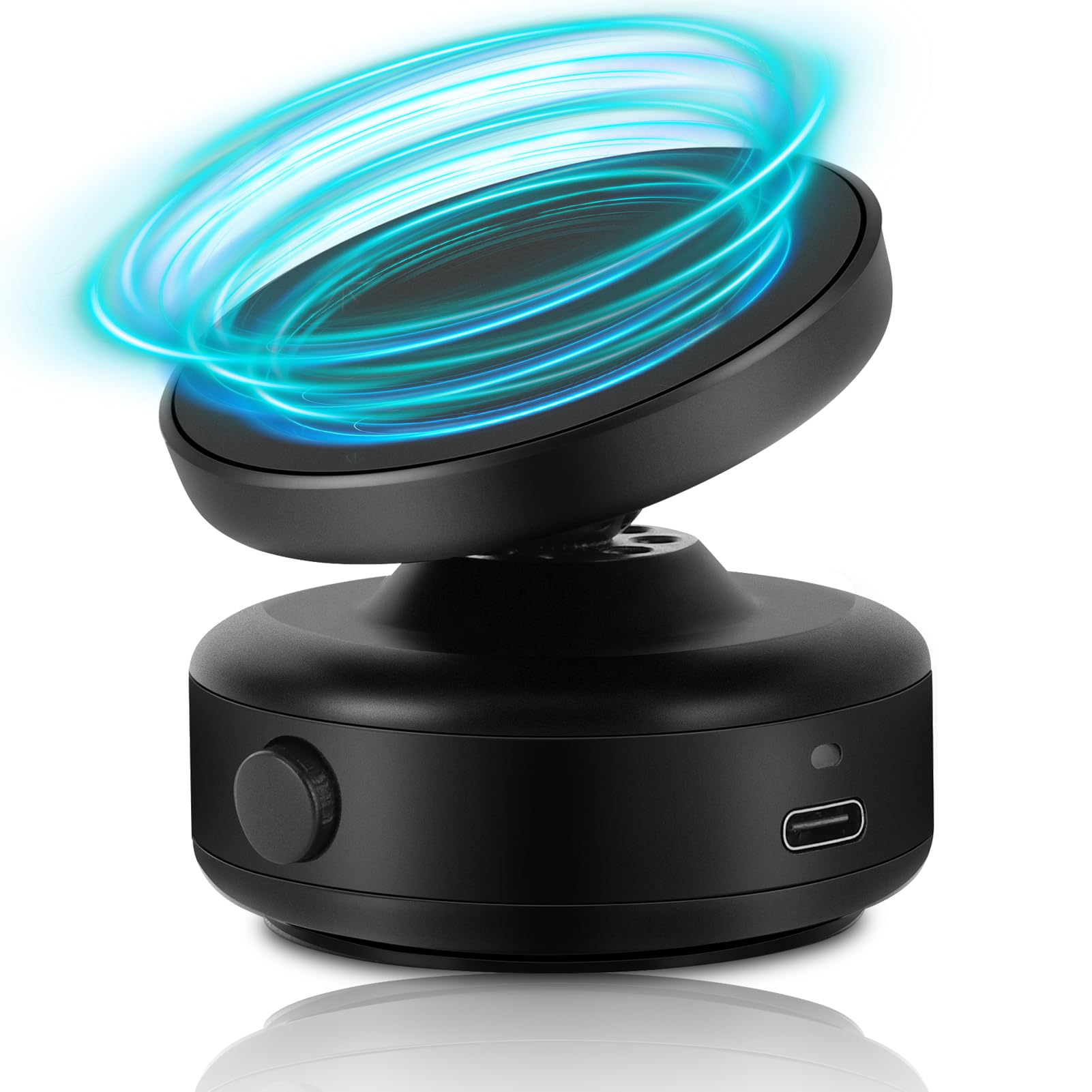 WODHMIEY Supporto Magnetico Sottovuoto Per Telefono Da Auto Con Rotazione A 360°, Design Double Face: Magnete E Vuoto, Adatto Per Auto, Case,Adatto Per metalliche (Nero, Ricarica)