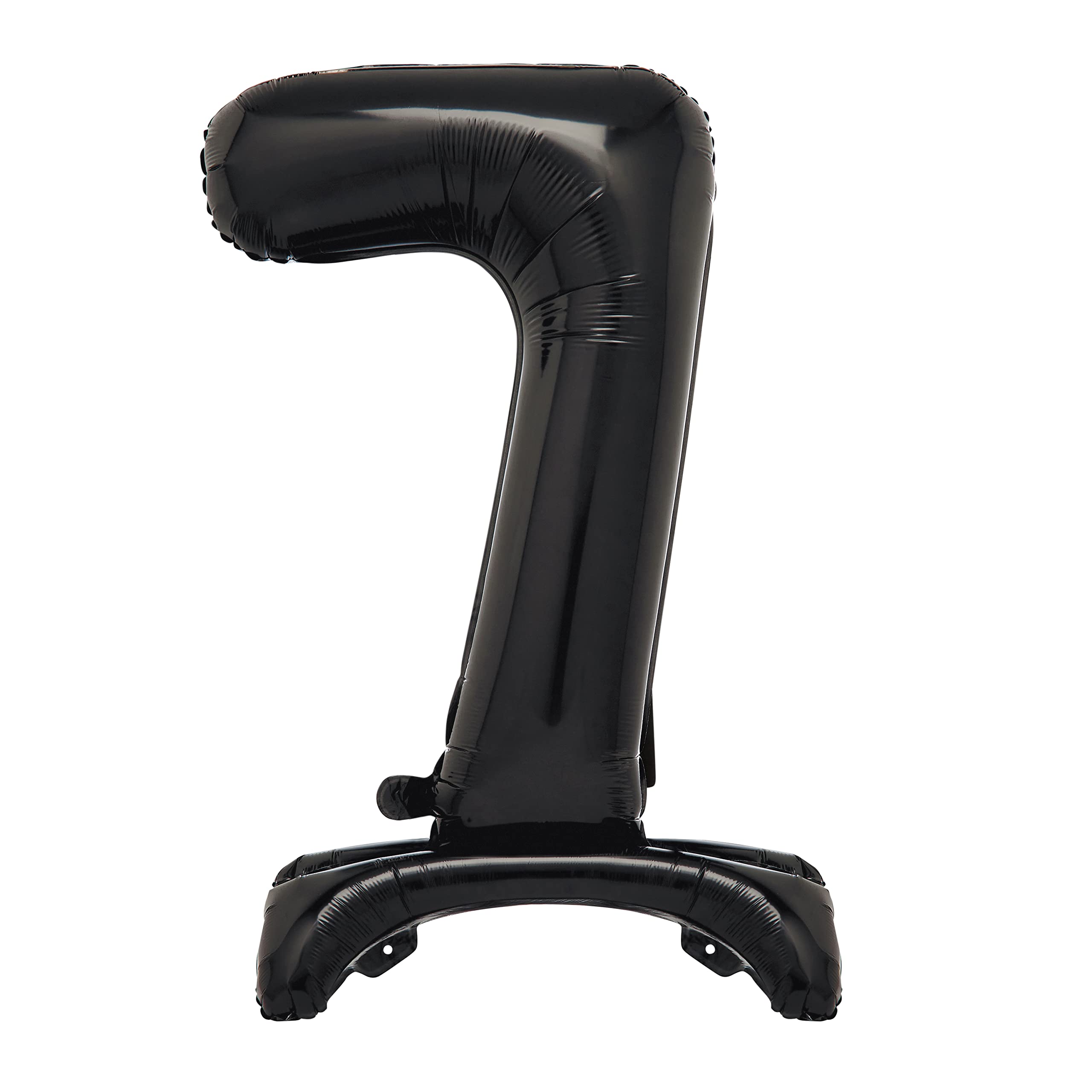 Unique Black Standing Number 7 Foil Balloon 30", Packaged