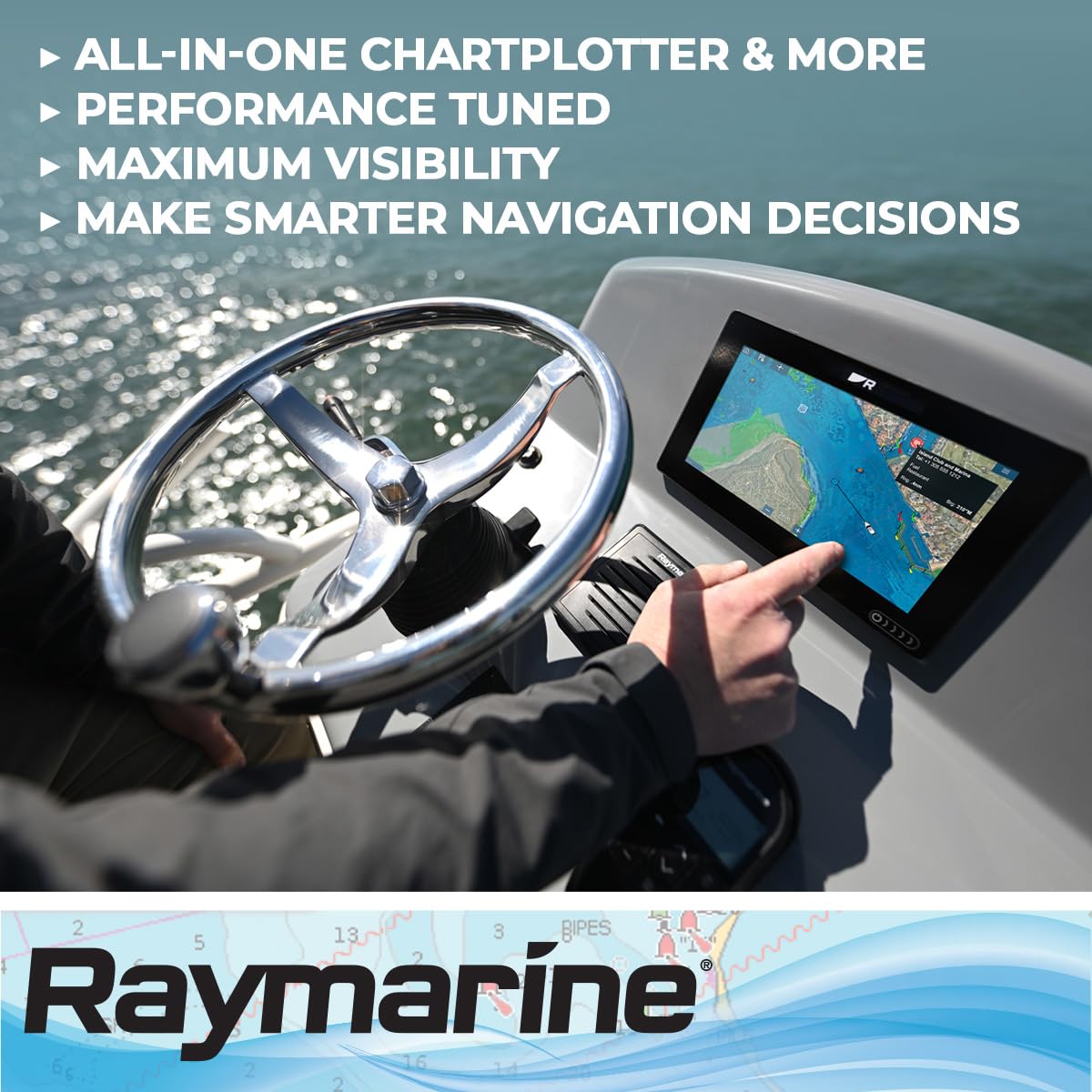 Raymarine Axiom+ 7 RV, Multifunktions-Touchscreen, 17,8 cm (7 Zoll), 600 W, Downvision und Realvision, integriertes 3D, WiFi, ohne Mapping oder Sonde