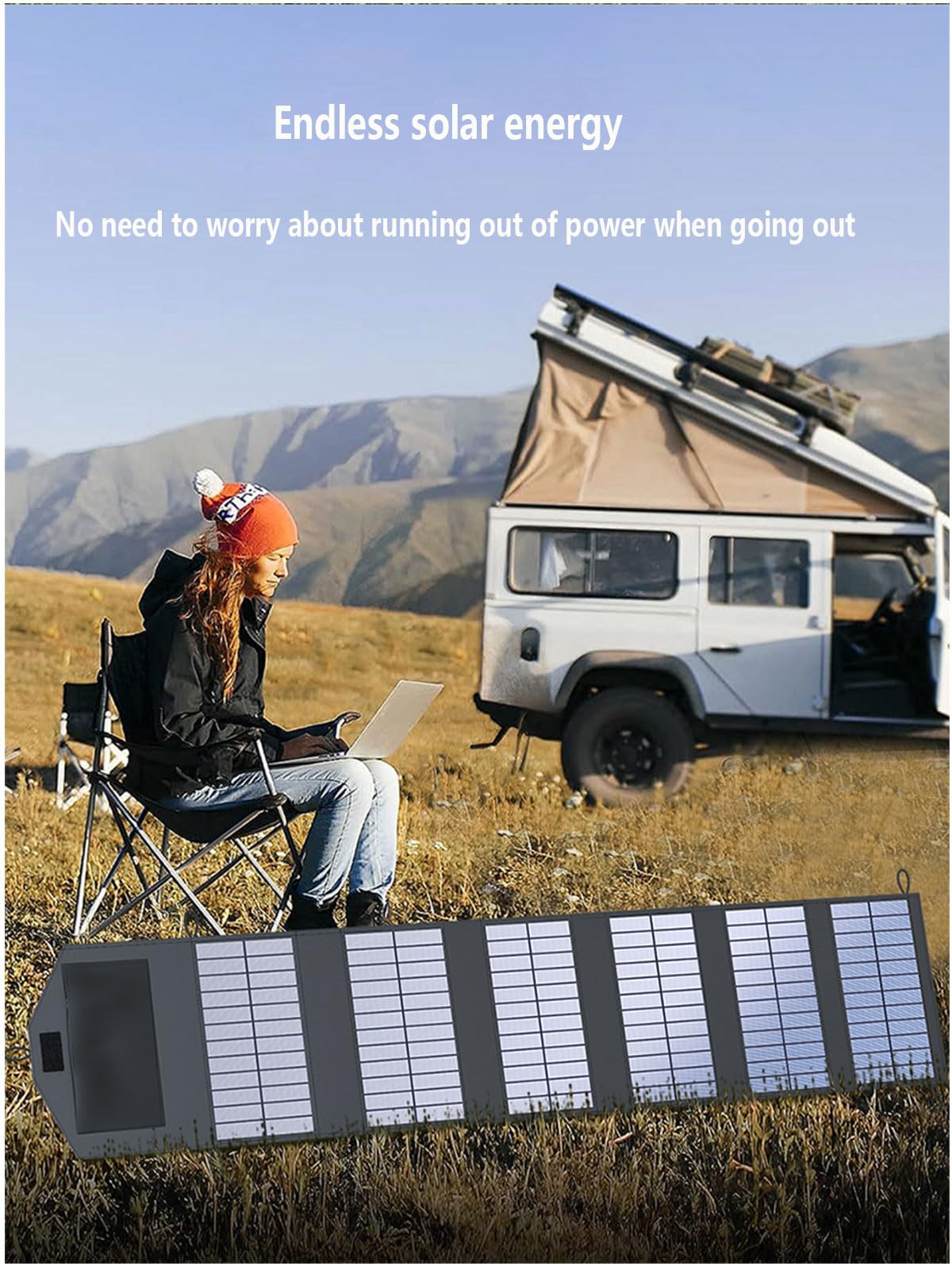 Pannello solare portatile da 100 W per centrale elettrica, pannello solare pieghevole da 20 V, caricabatterie solare monocristallino pieghevole da 100 Watt per campeggio, escursionismo e vita fuori re