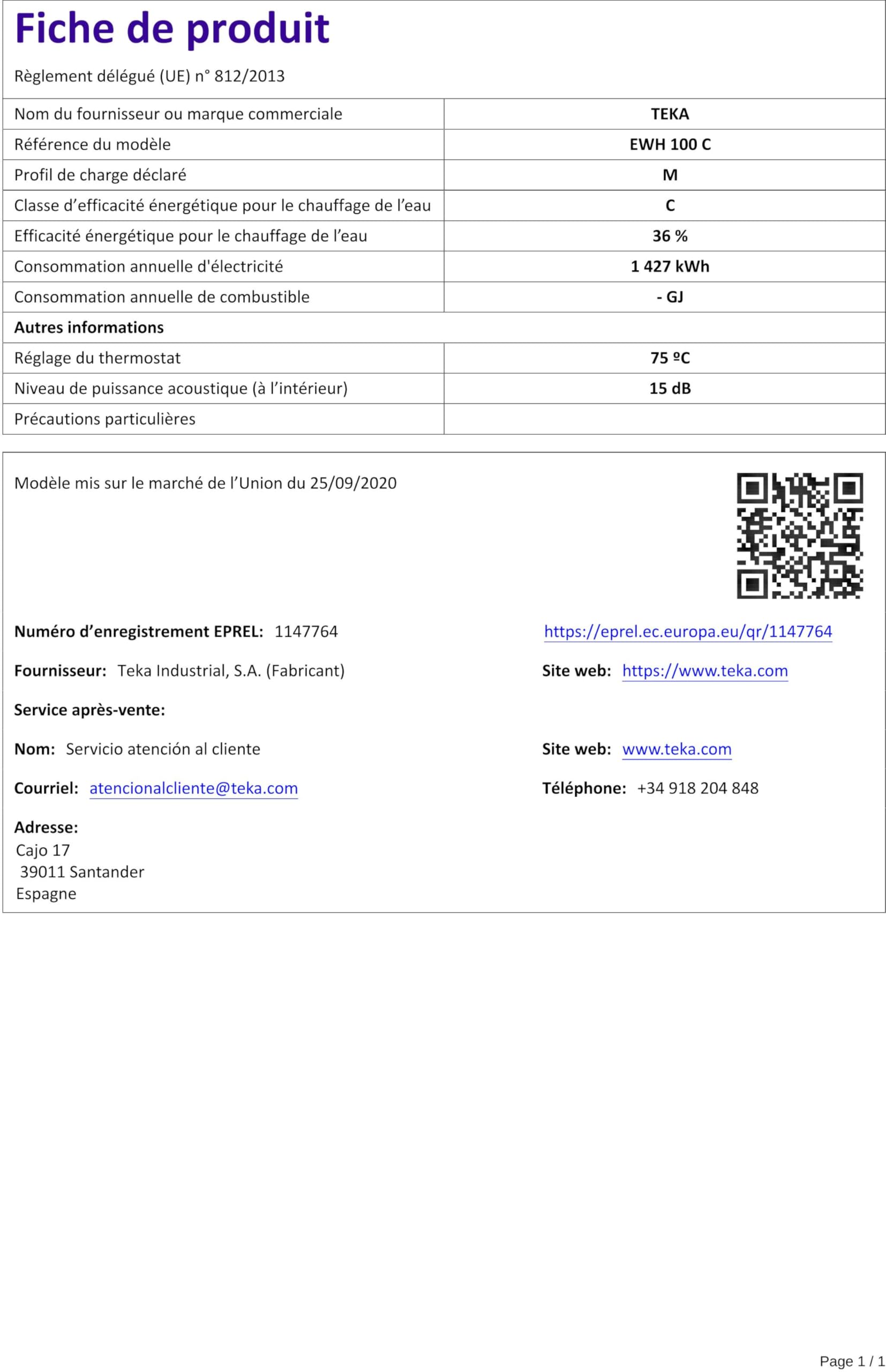TEKA EWH100C grzejnik elektryczny