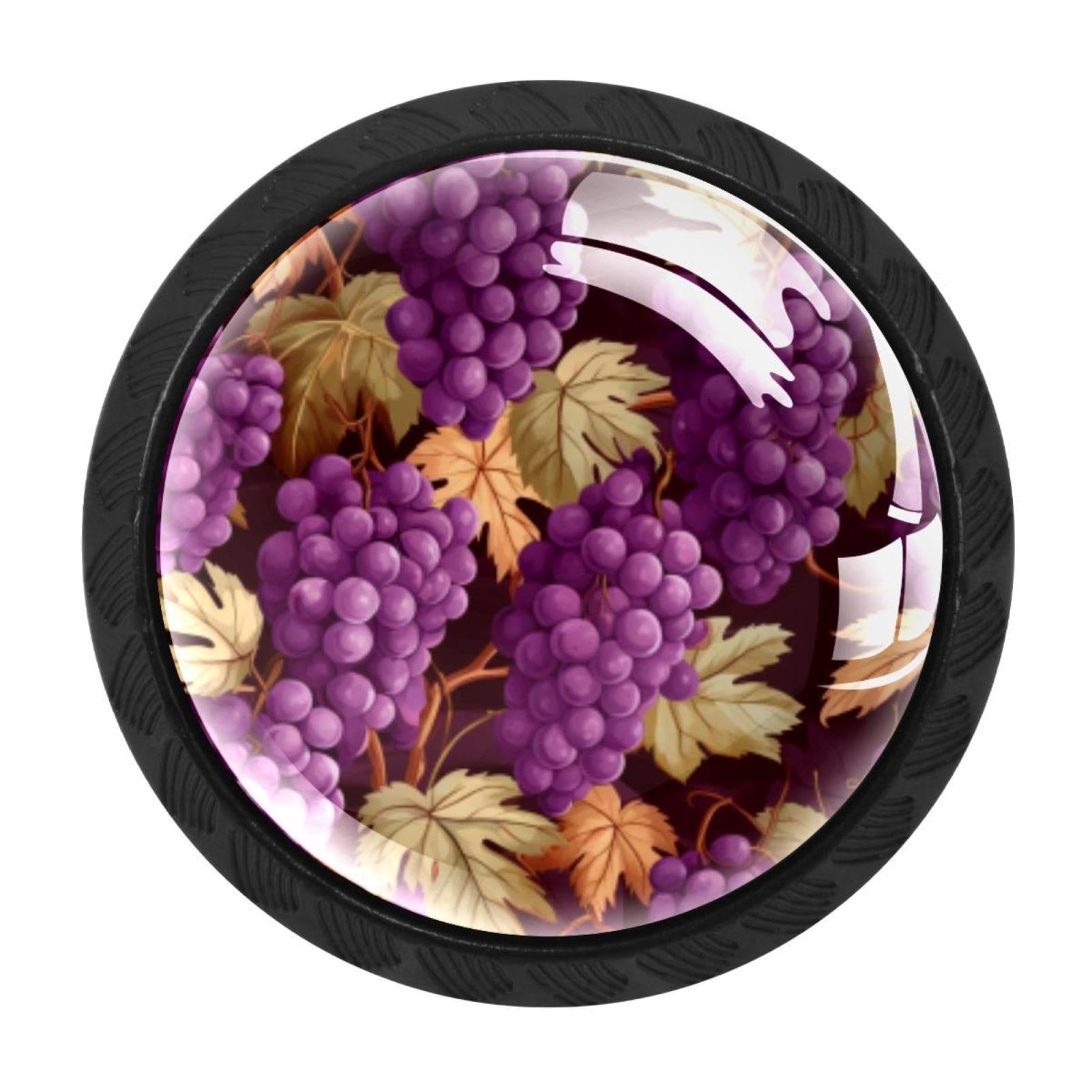 CHENZZZZ 4 Pack Cabinet Handles Black Thanksgiving Grape Cabinet Knobs Draw