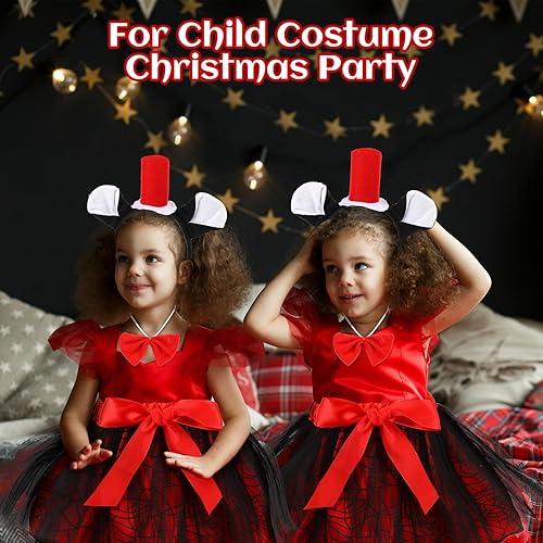 Miniatura 3 de Toulite Juego de 10 piezas de disfraz de gato para niñas, incluye 2 faldas tutú de tul, 2 diademas para niños, 2 corbatines, 2 colas de gato y 2