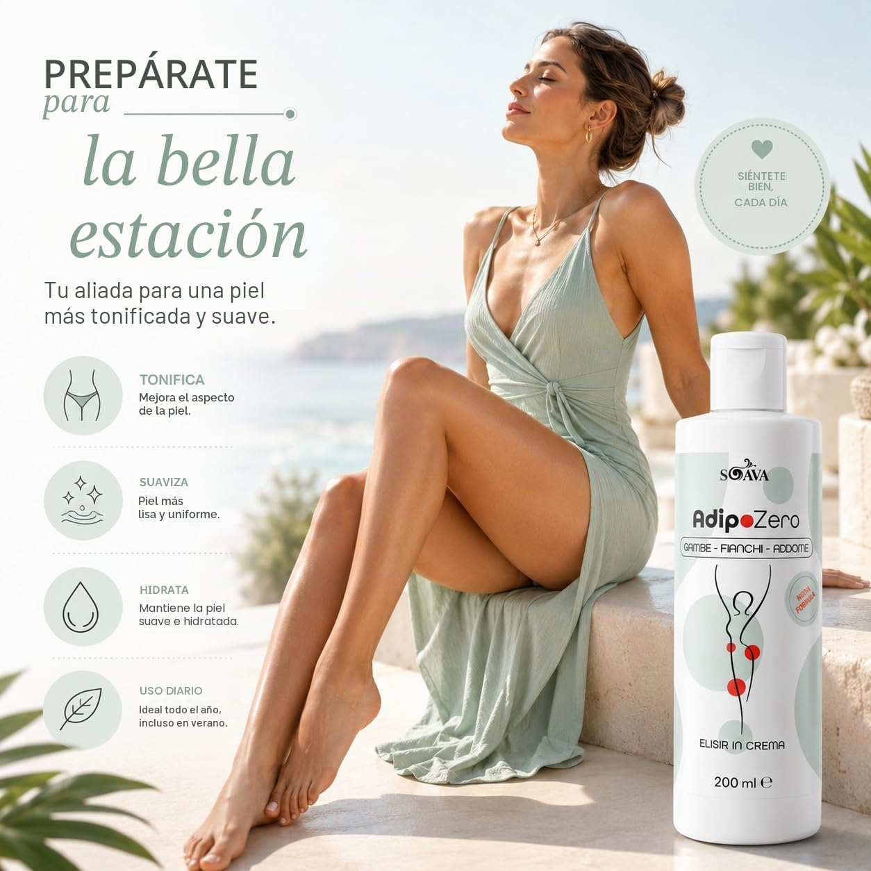 AdipoZero Crema Reductora Anticelulítica 800ml AlohaLabs | Efecto Tonificante y Reafirmante, Fórmula Drenante, Para Piernas, Glúteos y Abdomen, Textura Ligera