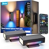 Govee Outdoor UpDown Wall Light, 2 Pack, 1200LM RGBICWW Smart Porch Lights Outdoor with 64 Scene Modes, IP66 Waterproof Wall Sconce for Outdoor Decor, Works with Alexa, Google Assistant and Matter