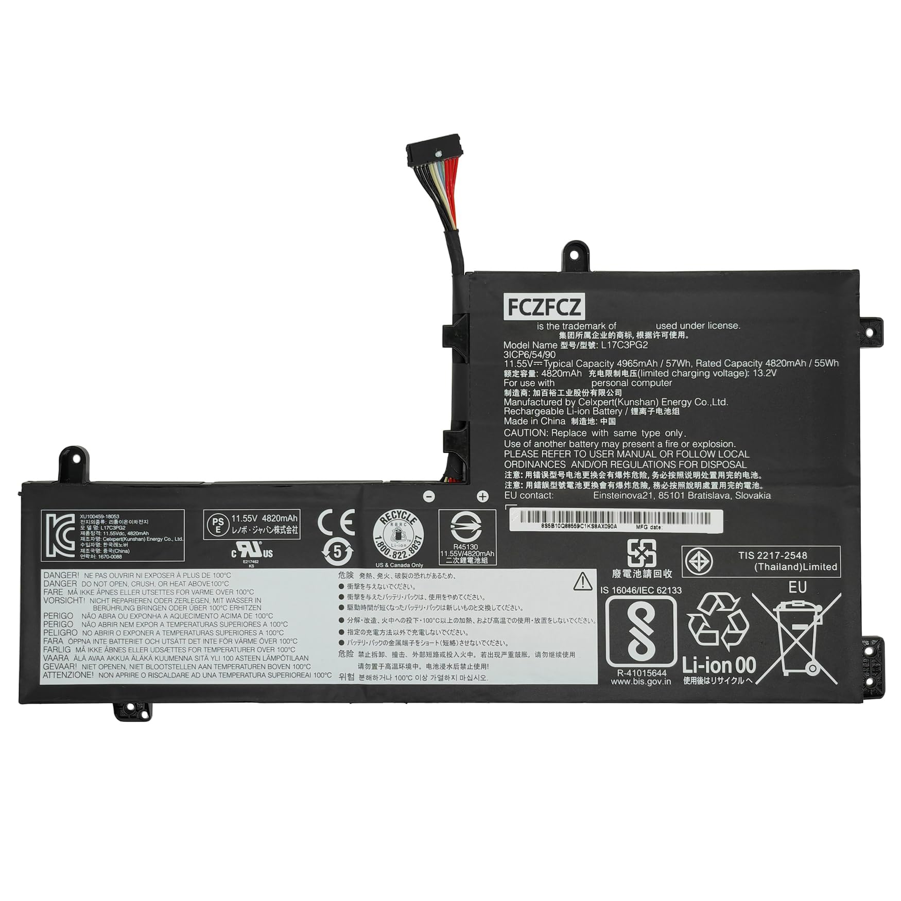 Amazon.com: FCZFCZ L17C3PG2 Battery 57Wh 4965mAh Replacement for