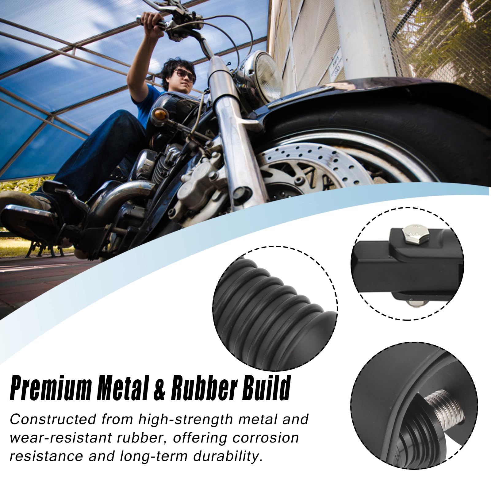 Pedane per moto Pedane per autostrada per barre di protezione Morsetto Supporto per poggiapiedi Protezione per barra di protezione motore Pedane per moto Universali Pratiche 1In (Noir)