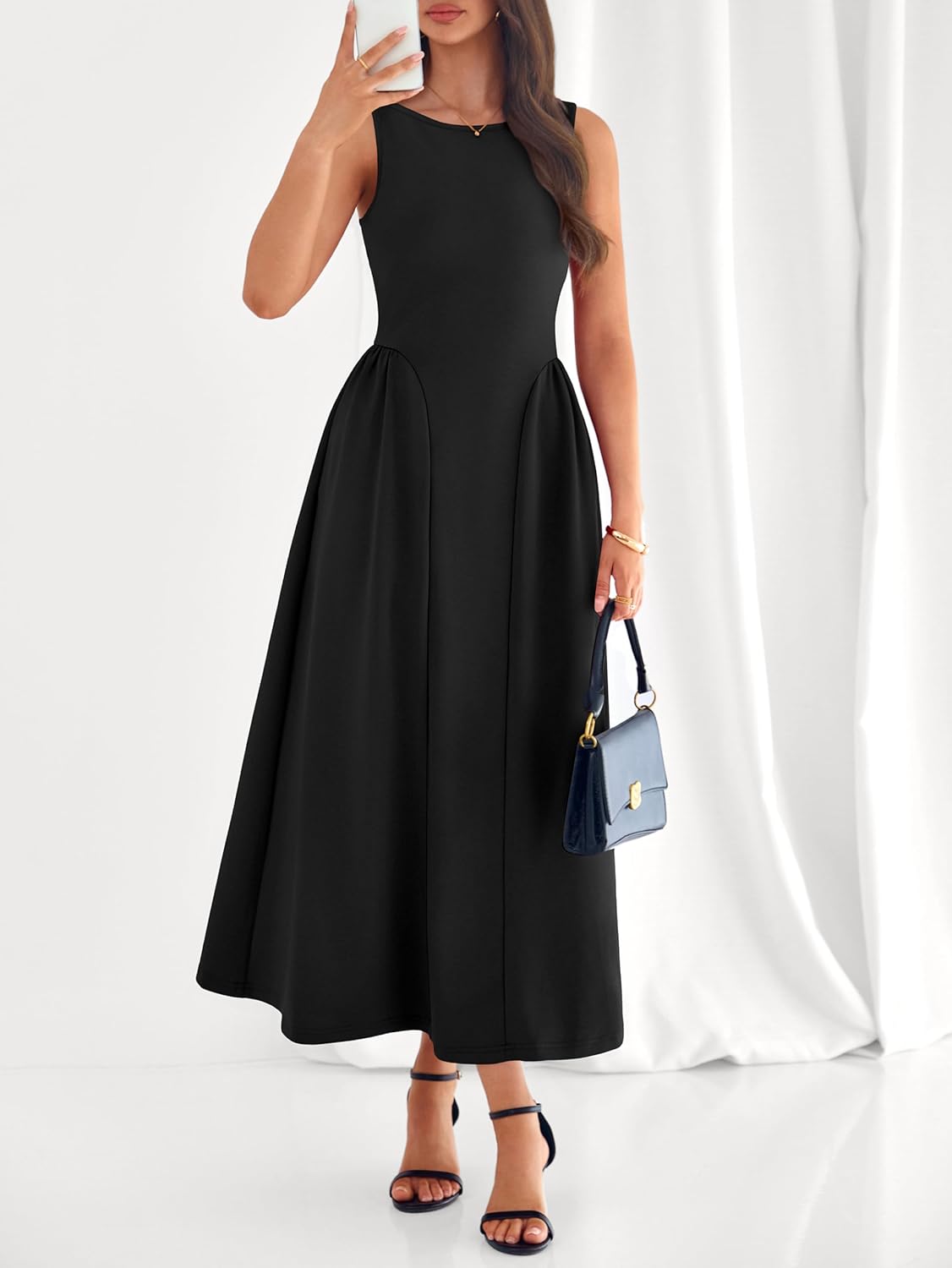 PRETTYGARDEN Summer Sleeveless Maxi Dresses for Women 2026 Elegant Classy A Line Tank Formal Midi Long Wedding Guest Dress - Image 3